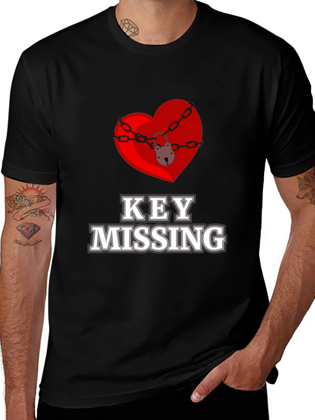 Variant 28 of Key Missing Heart Graphic T-Shirt