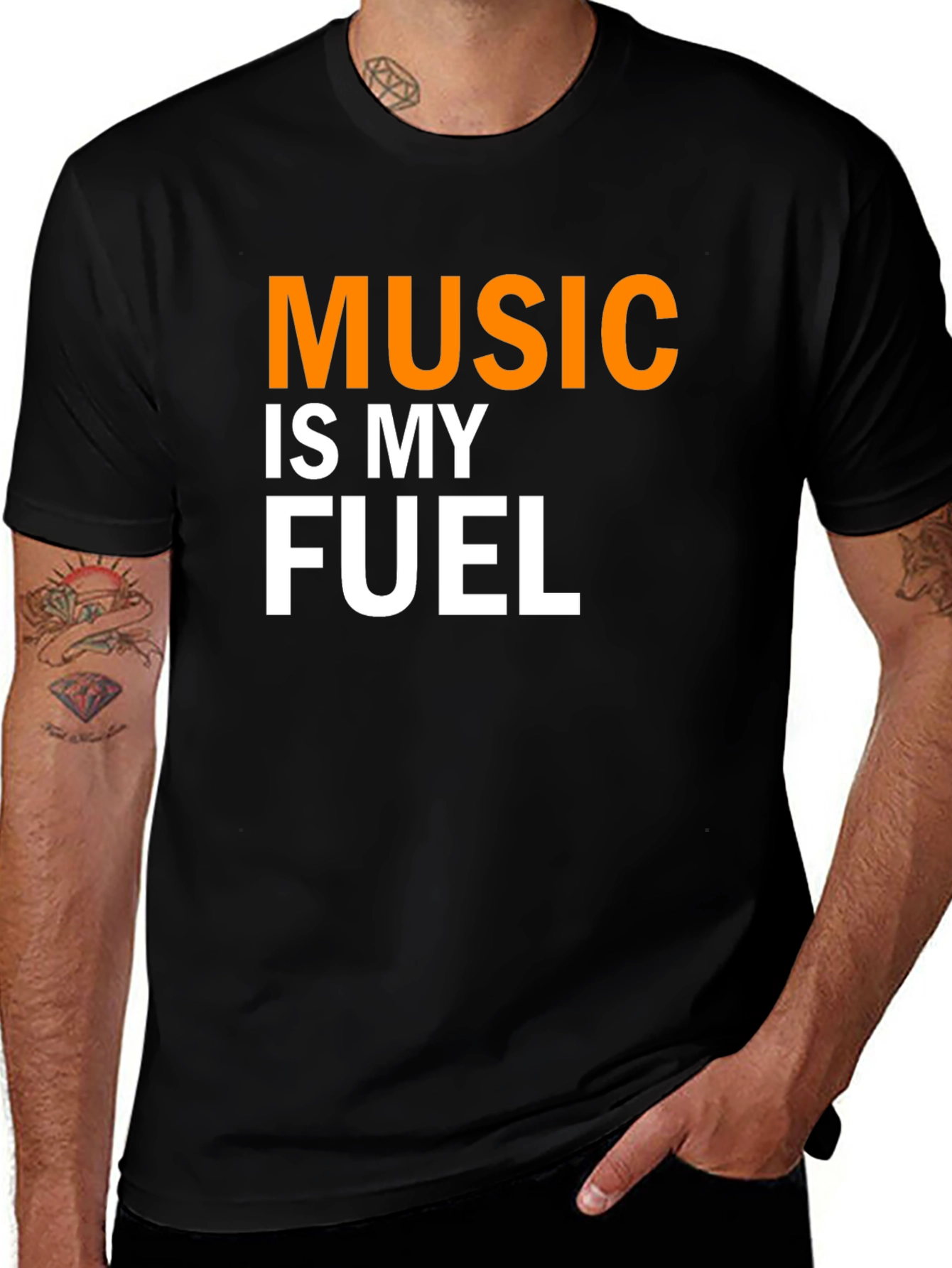 Variant 28 of Music is My Fuel Graphic Tee - Soft Cotton T-Shirt
