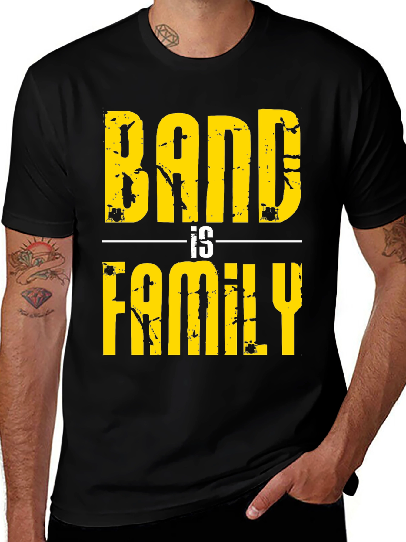 Variant 23 of Band is Family Graphic Tee - Black