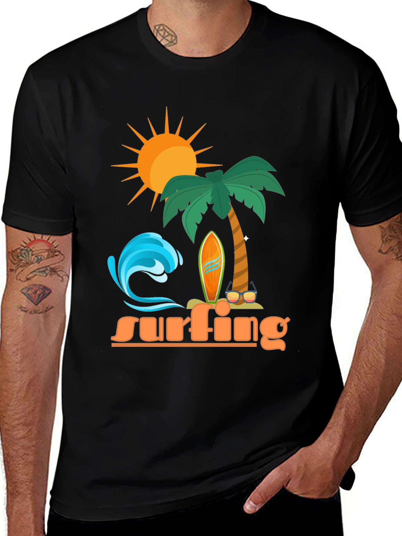 Variant 22 of Surfing Summer Graphic T-Shirt