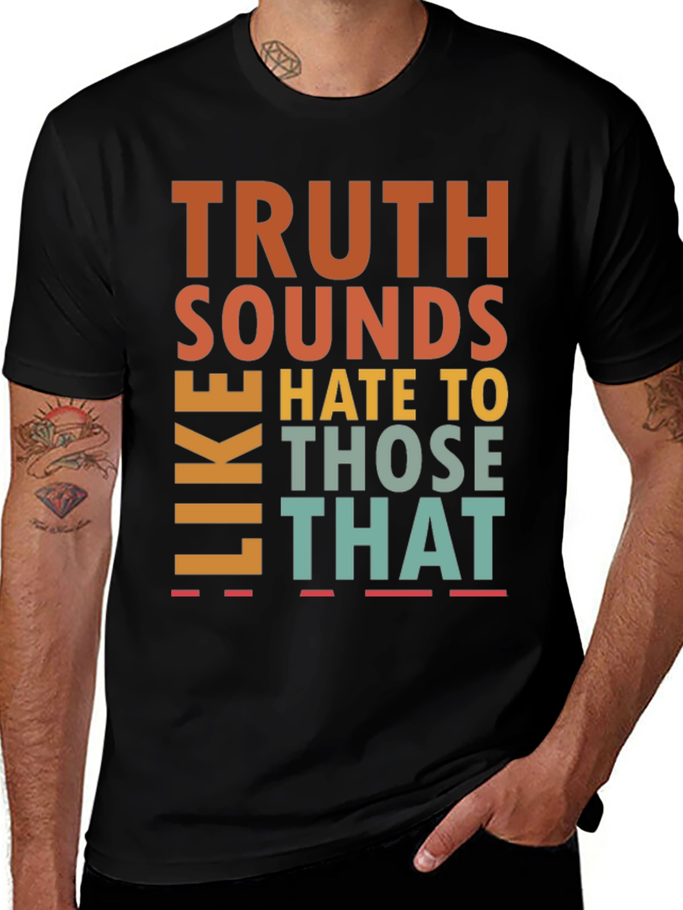 Variant 16 of Truth Sounds Like Hate T-Shirt - Vintage Style