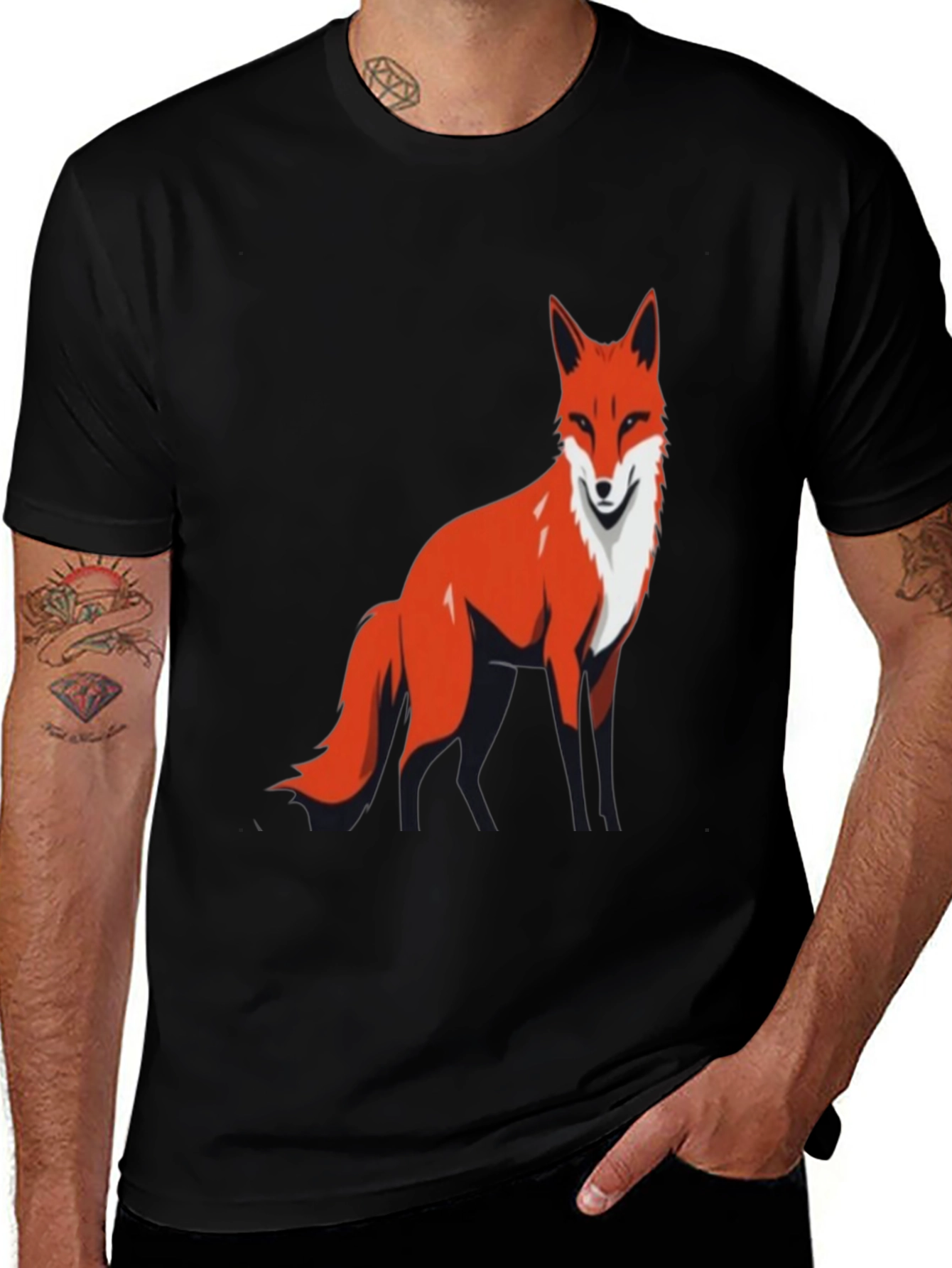 Variant 25 of Fox Graphic Print Crew Neck T-Shirt