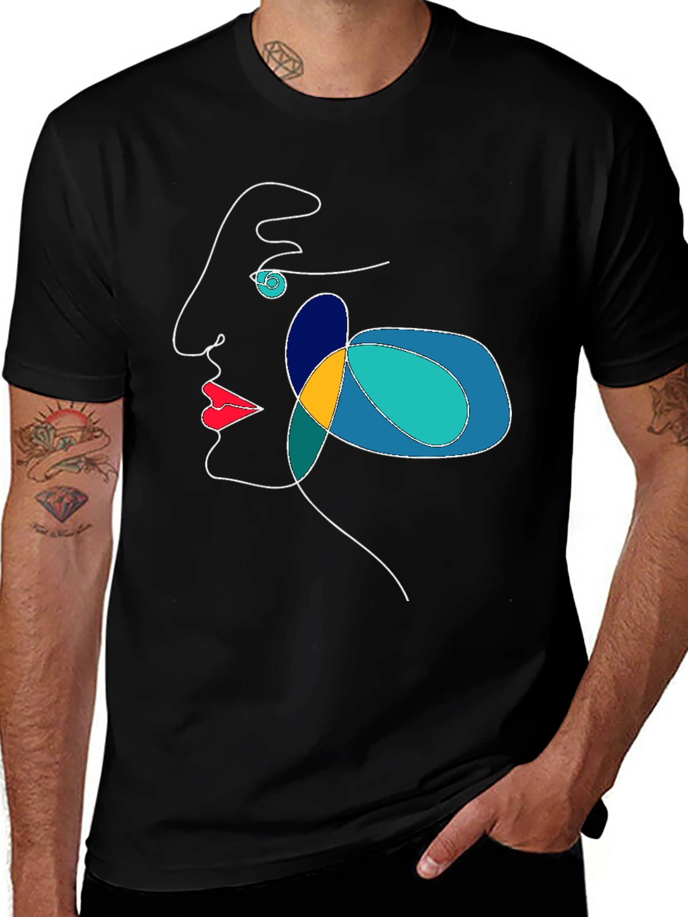 Variant 11 of Abstract Face Line Art T-Shirt - Modern Graphic Tee