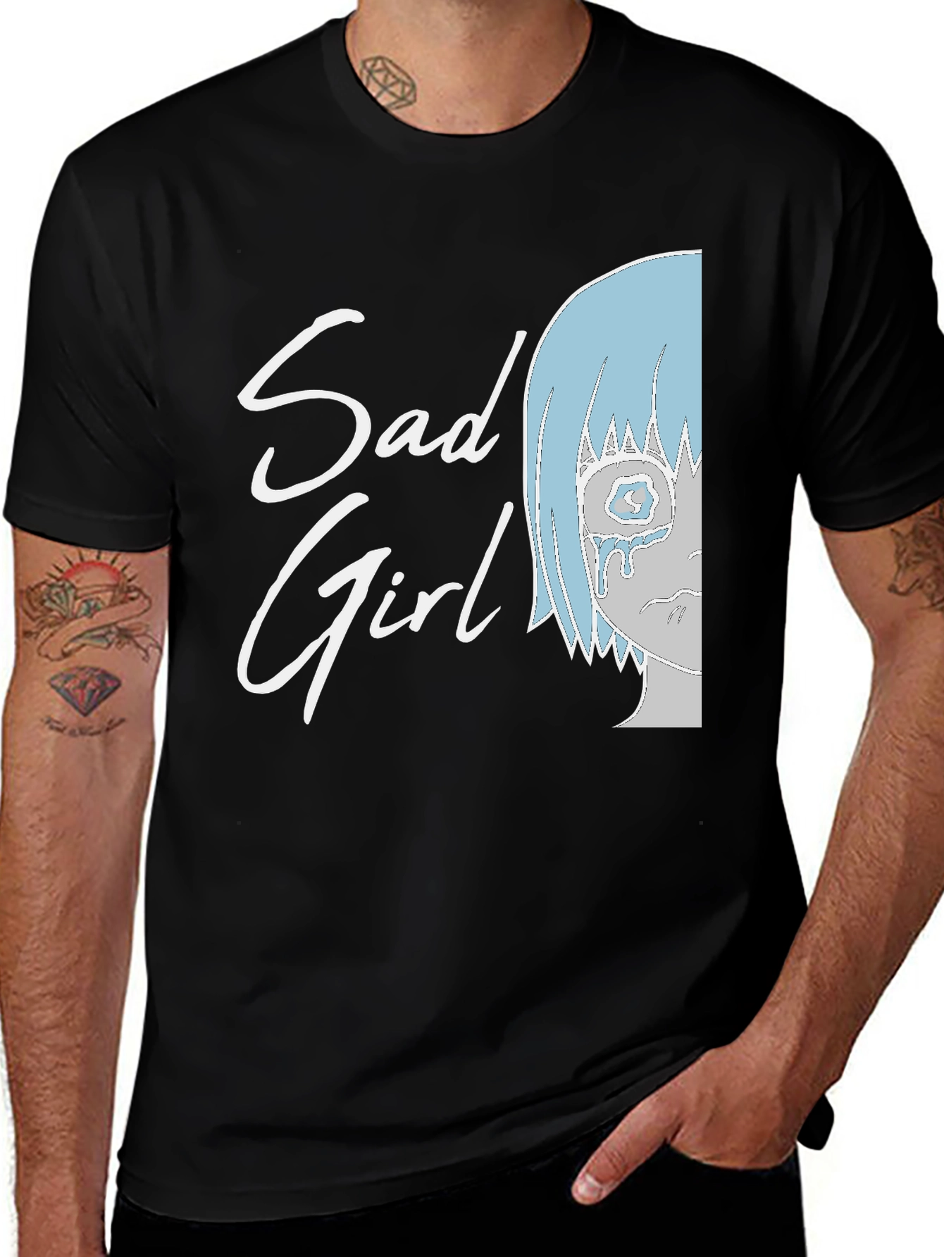 Variant 2 of Sad Girl Graphic Tee - Trendy Unisex Fashion