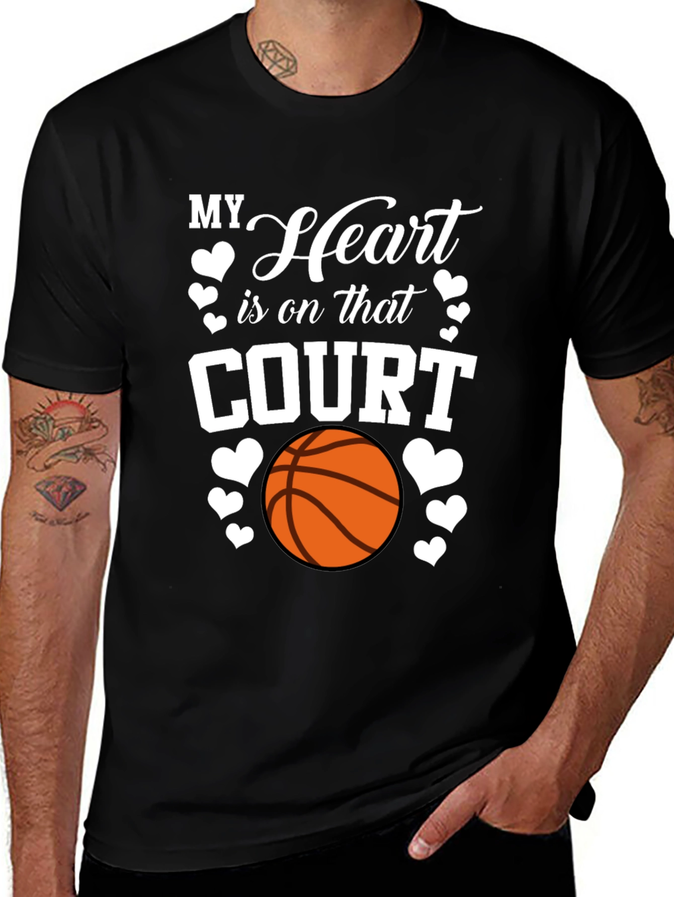 Variant 27 of My Heart is on that Court Basketball T-Shirt