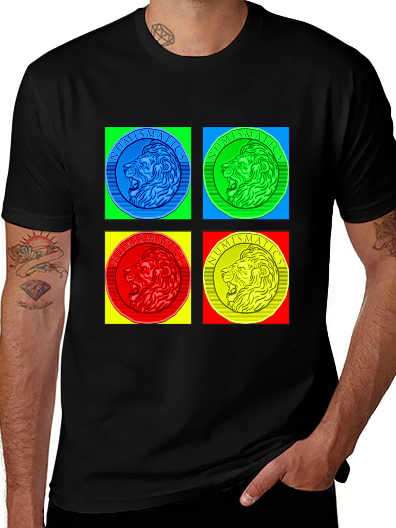 Variant 8 of Numismatics Lion T-Shirt - Pop Art Style