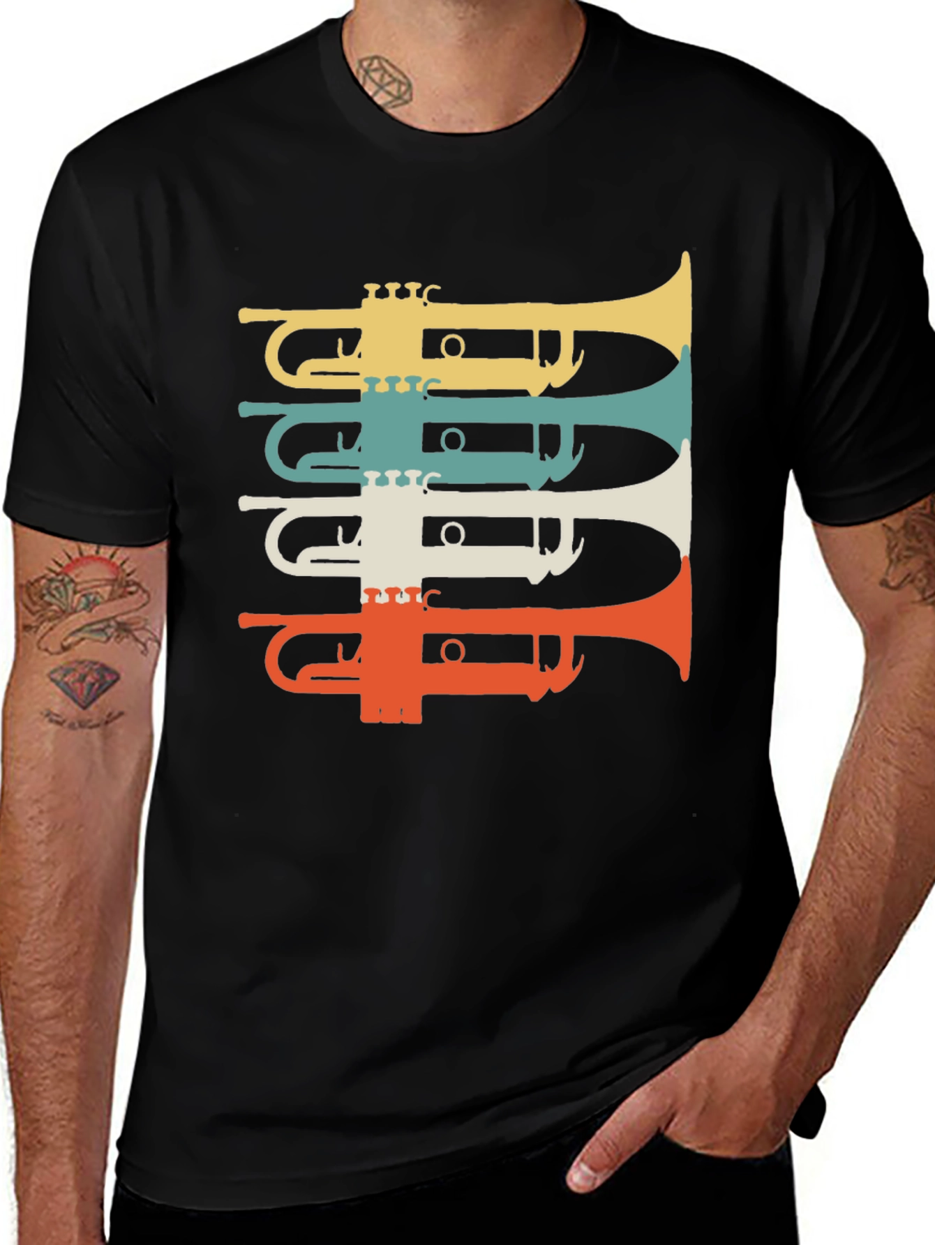 Variant 28 of Retro Trumpet Graphic T-Shirt - Music Lover Tee