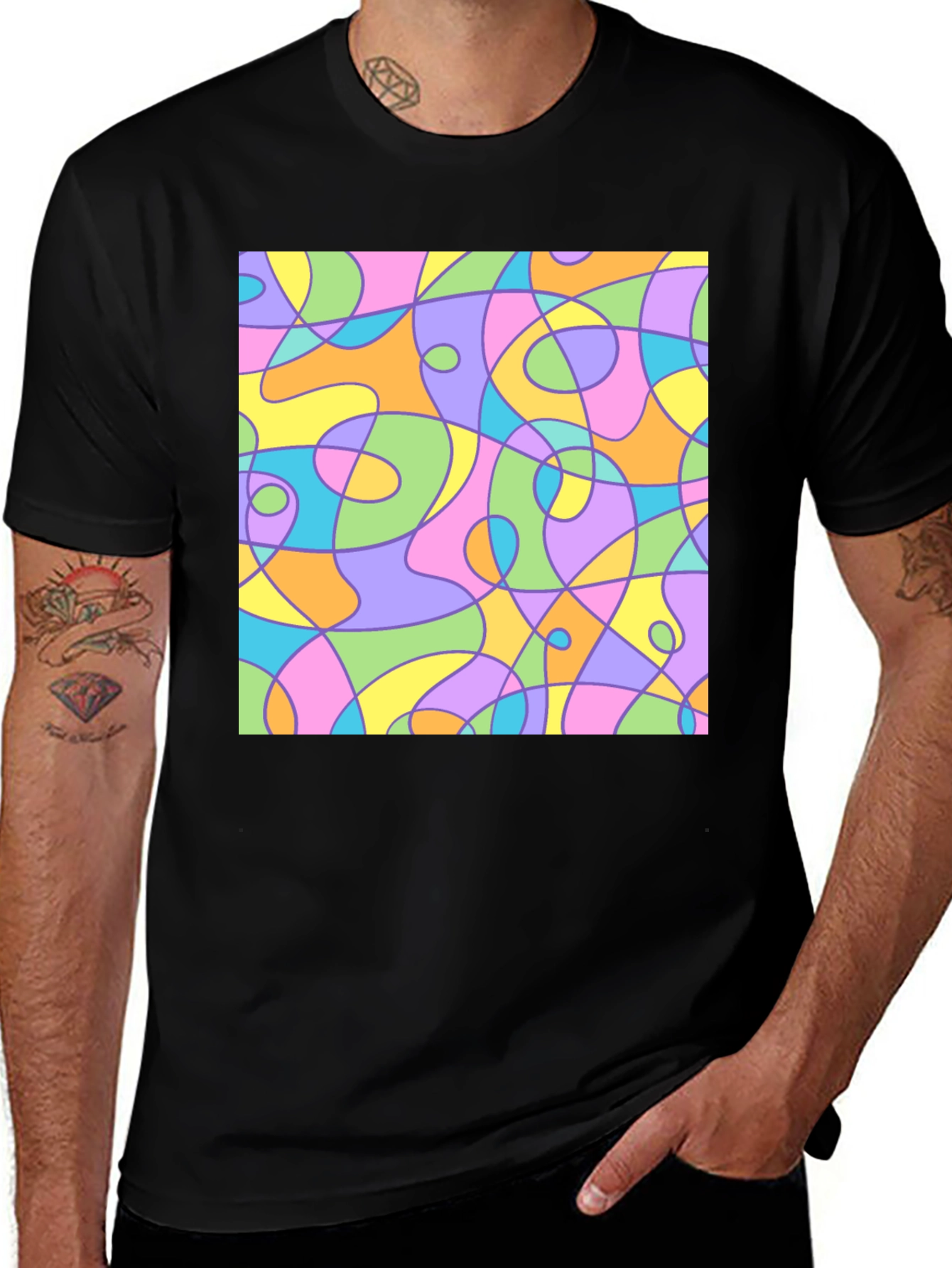 Variant 23 of Abstract Art Black T-Shirt