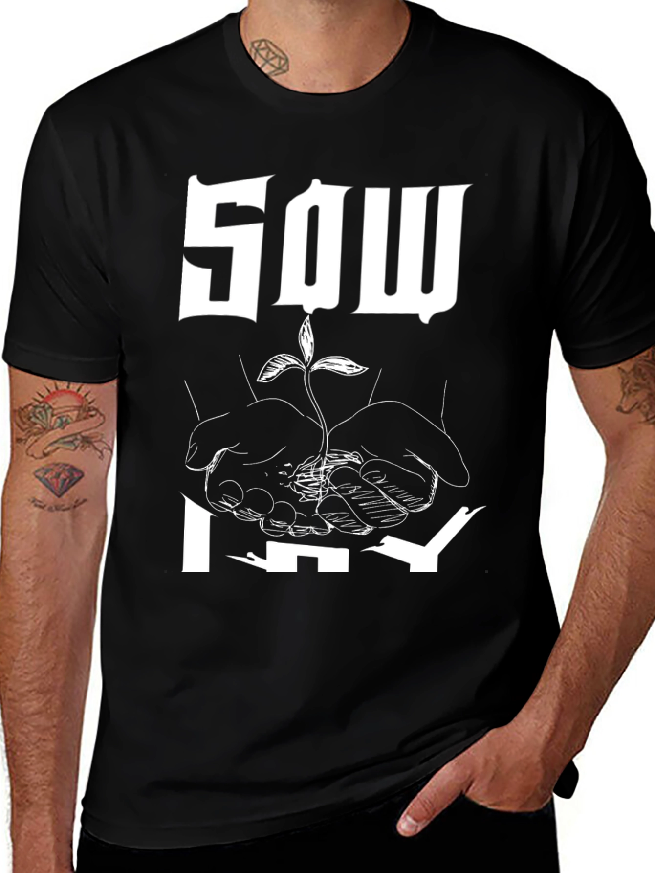 Variant 29 of Sow Why Graphic T-Shirt - Black Cotton Tee