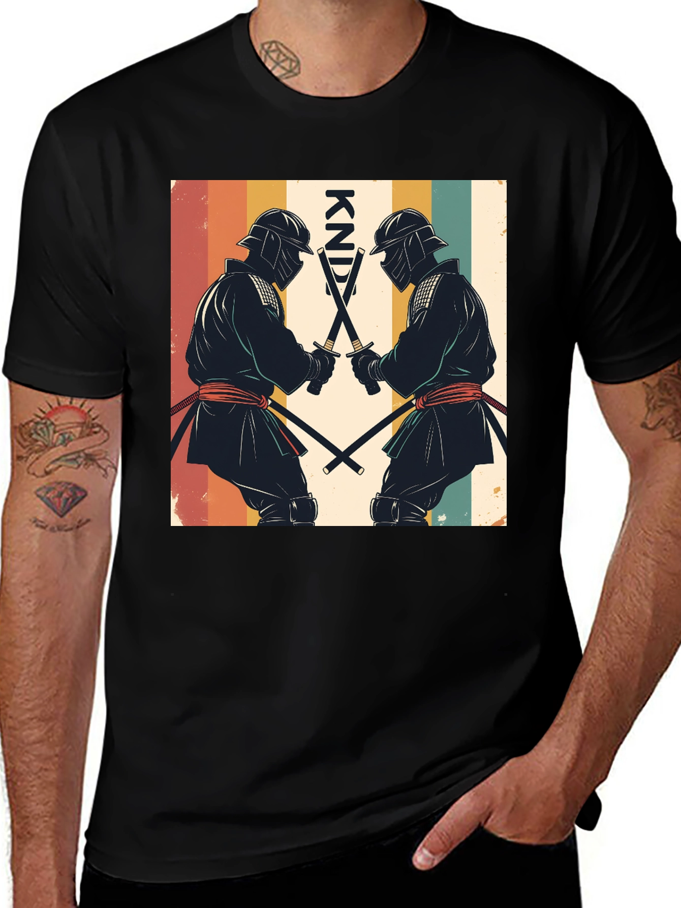 Variant 14 of Retro Ninja Swords T-Shirt 