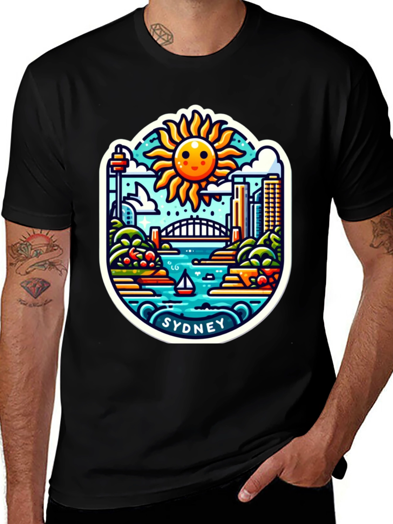 Sydney Graphic Tee - Vivid Cityscape Design