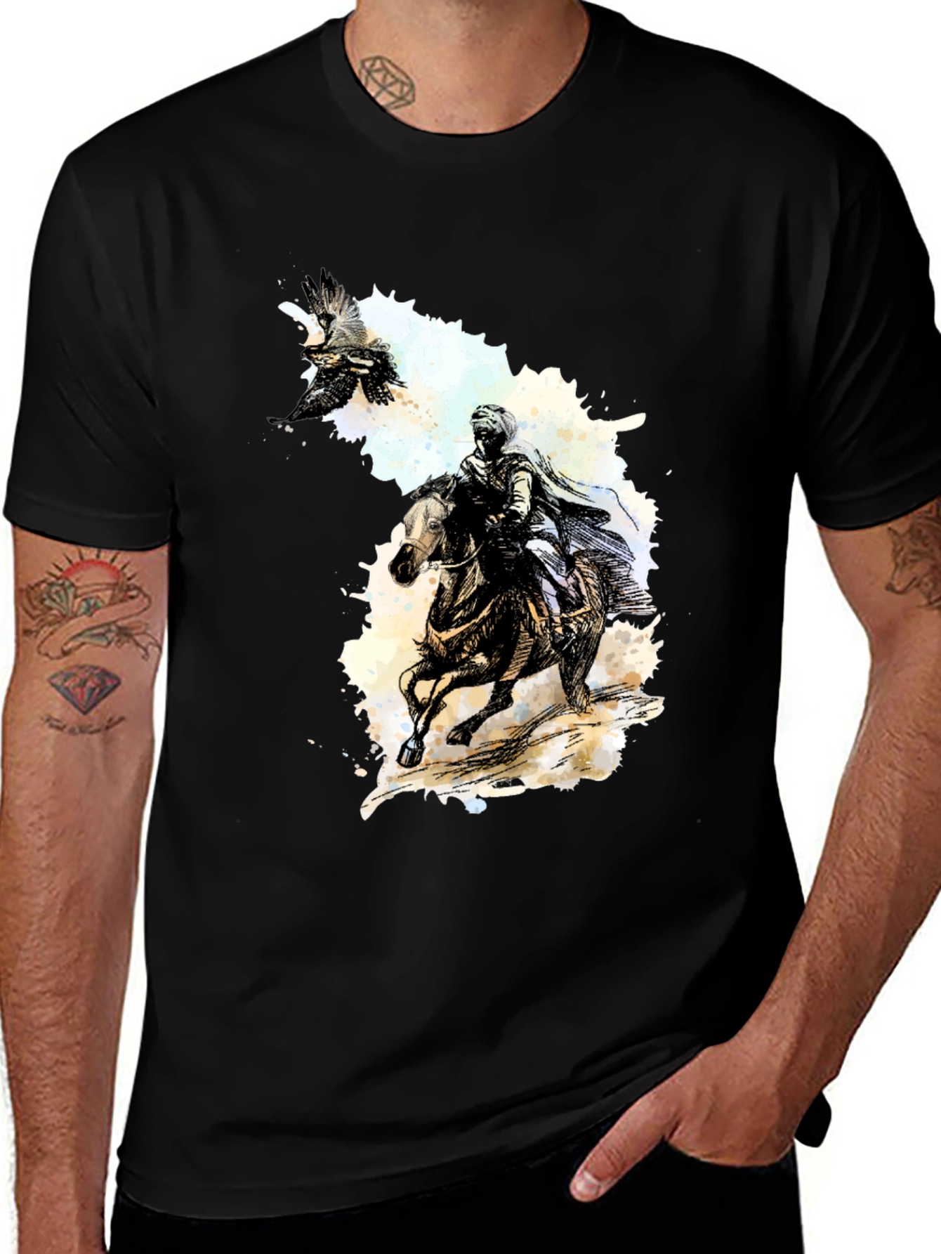 Equestrian Rider T-Shirt - Black