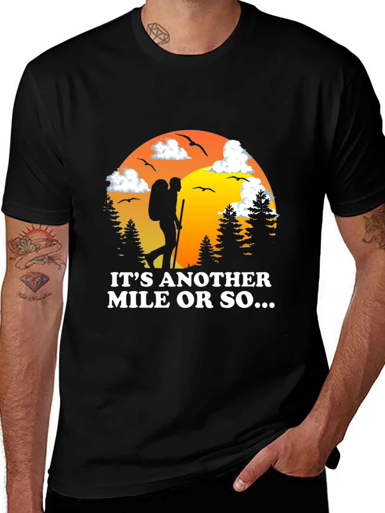 Black Hiking Adventure Graphic Tee main image
