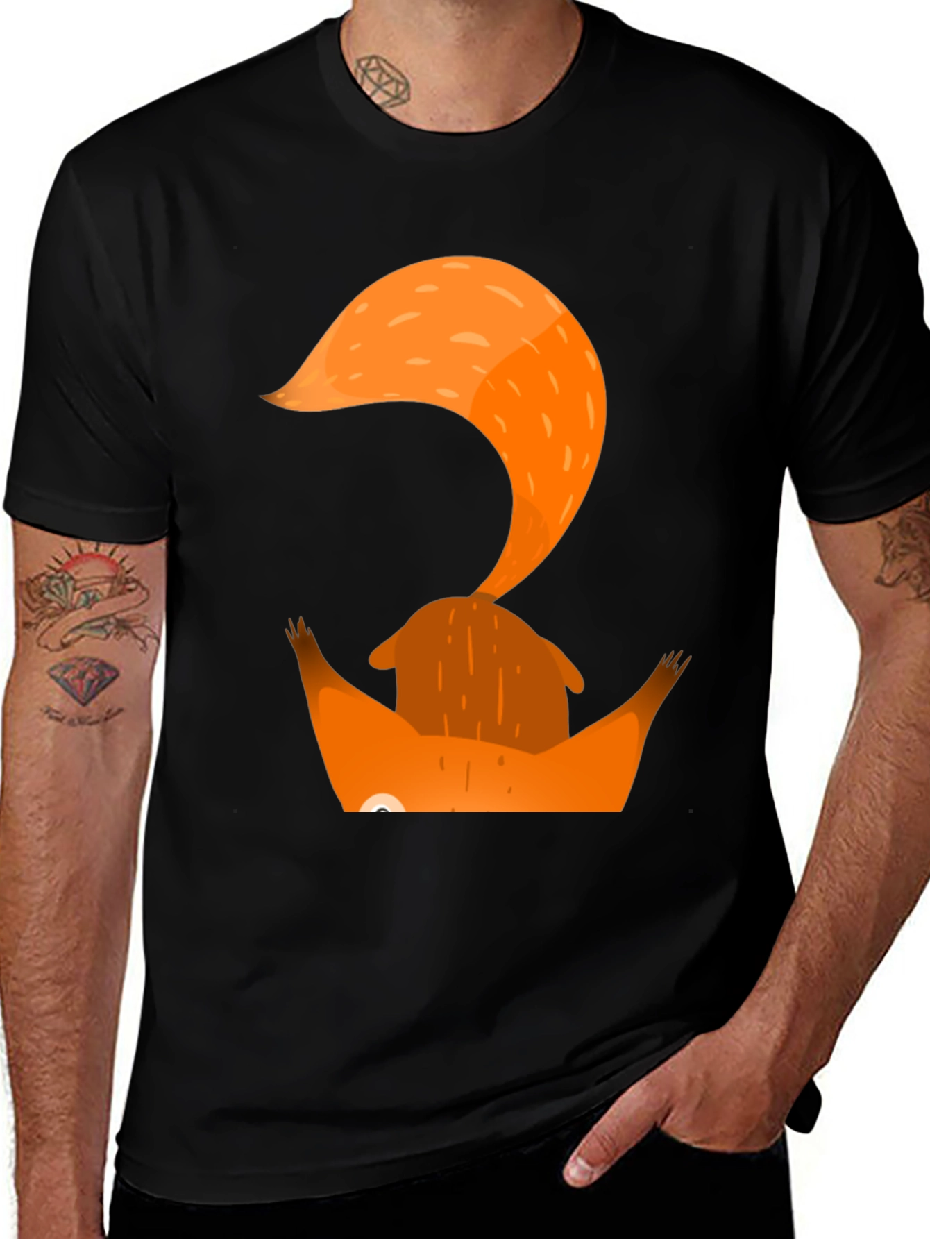 Variant 21 of Fox Graphic Black T-Shirt - Unique Design
