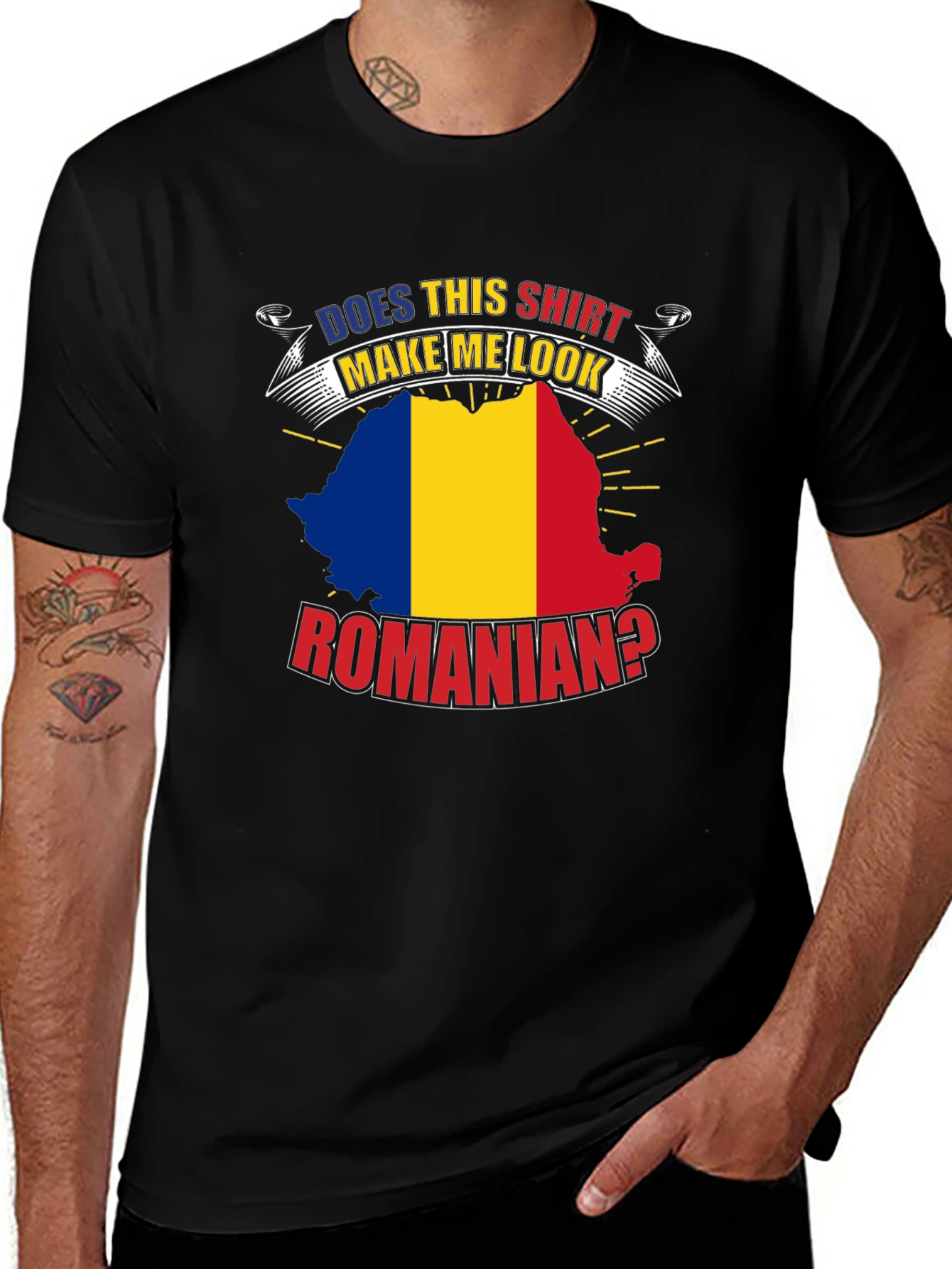 Variant 6 of Romanian Flag T-Shirt - Funny Novelty Tee