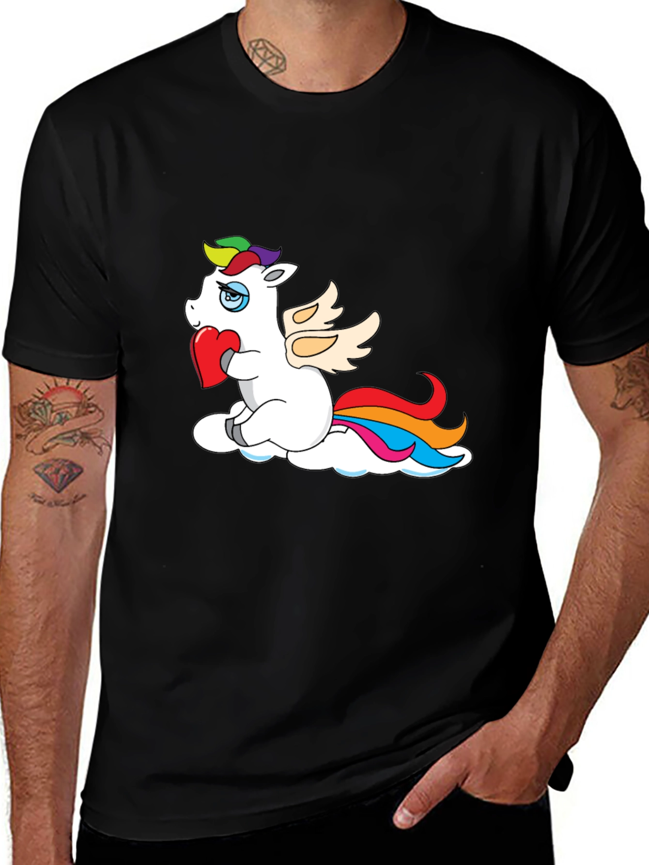 Variant 9 of Heartbroken Unicorn Black Tee