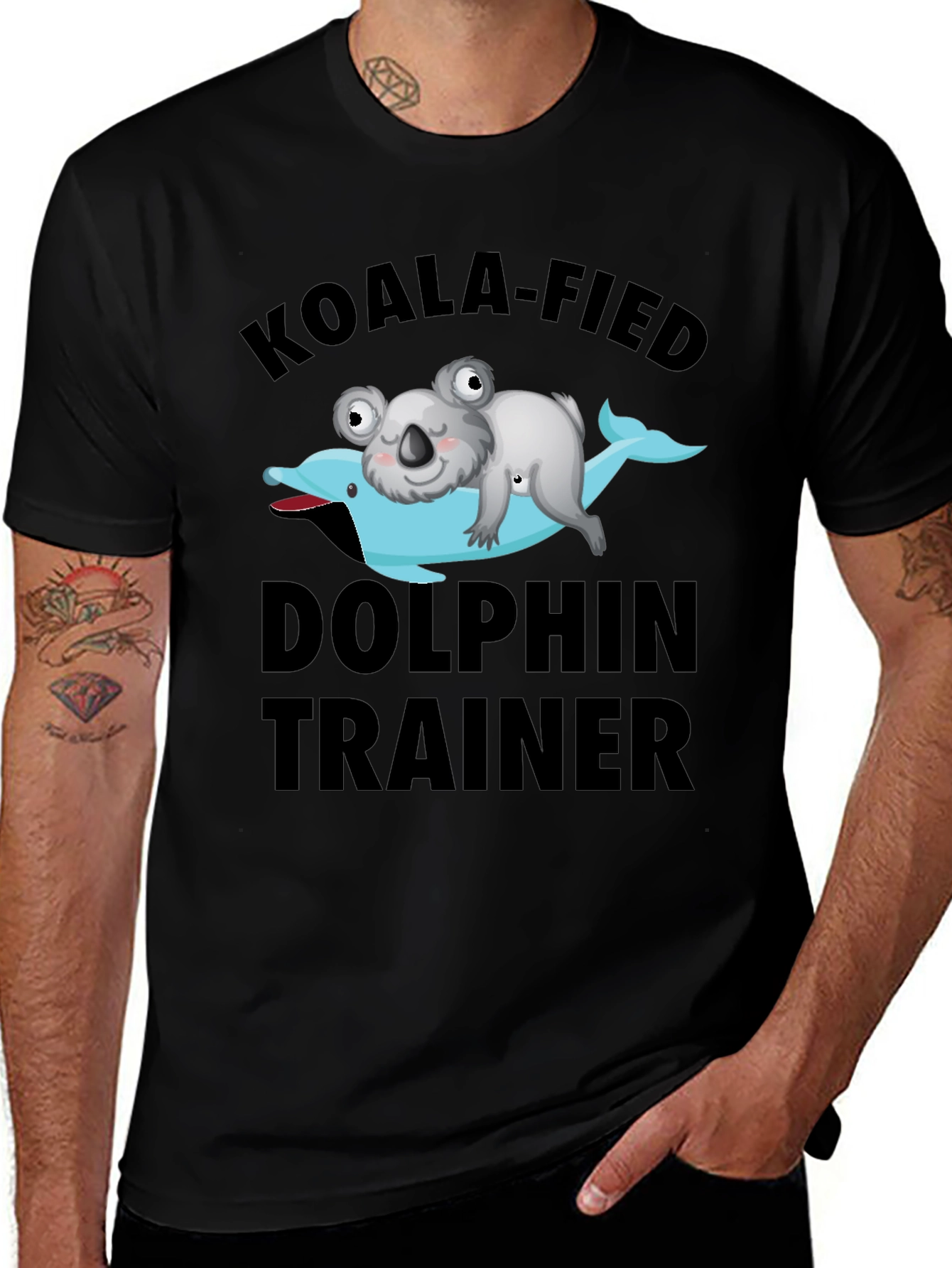 Variant 17 of Koala-fied Dolphin Trainer Graphic T-Shirt