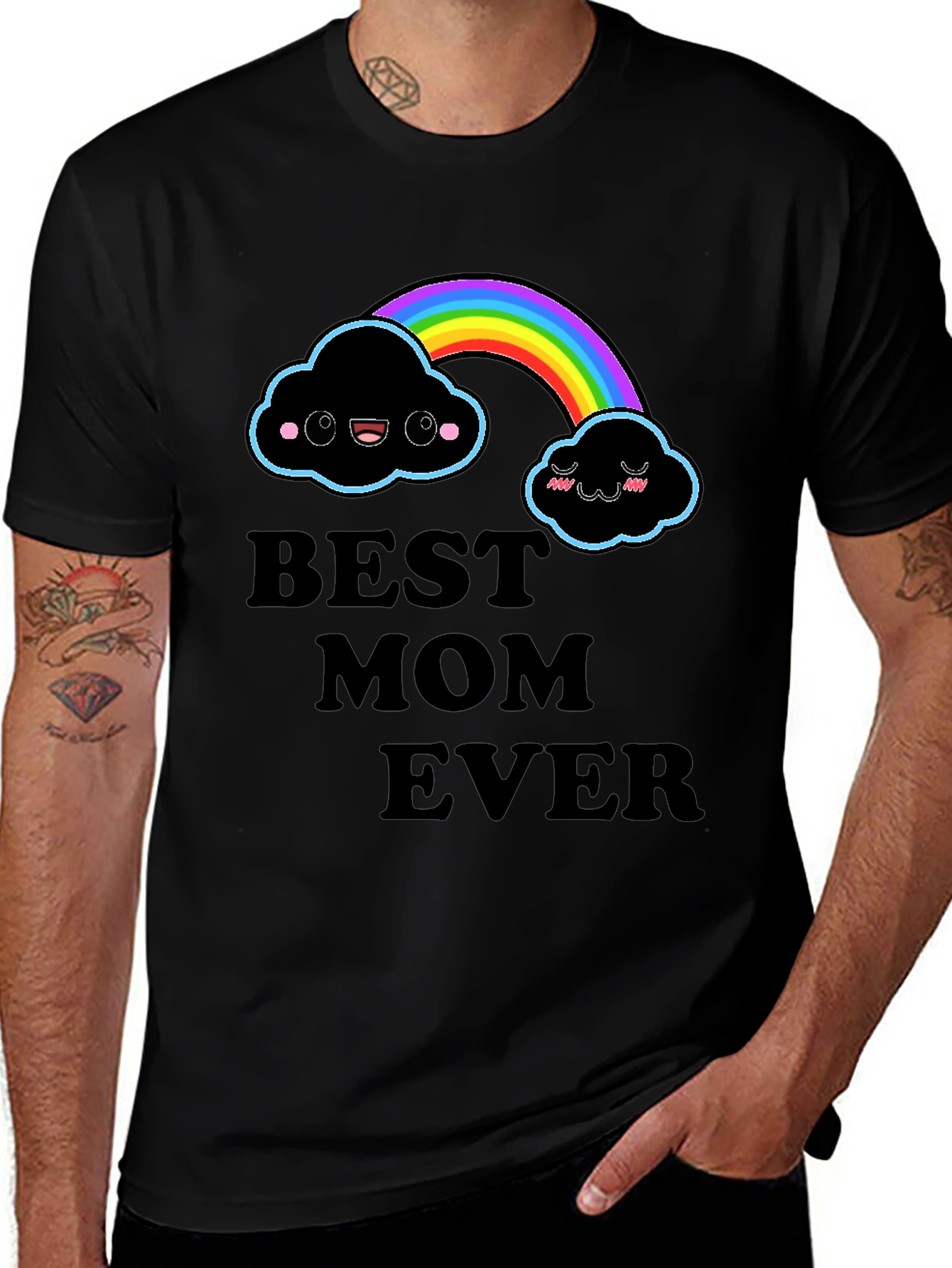 Variant 4 of Best Mom Ever Rainbow Cloud T-Shirt