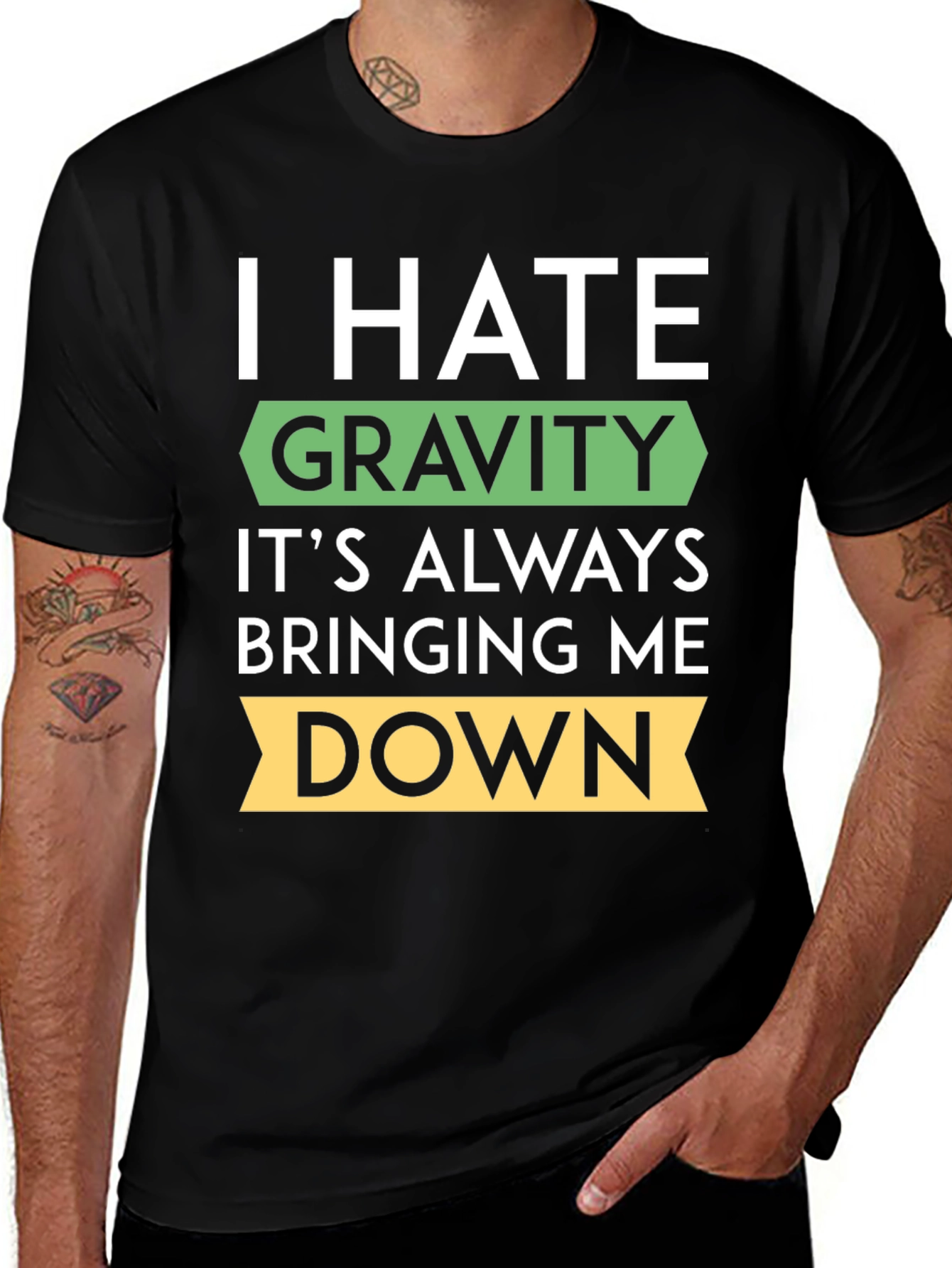 Variant 11 of I Hate Gravity T-Shirt - Funny Physics Tee