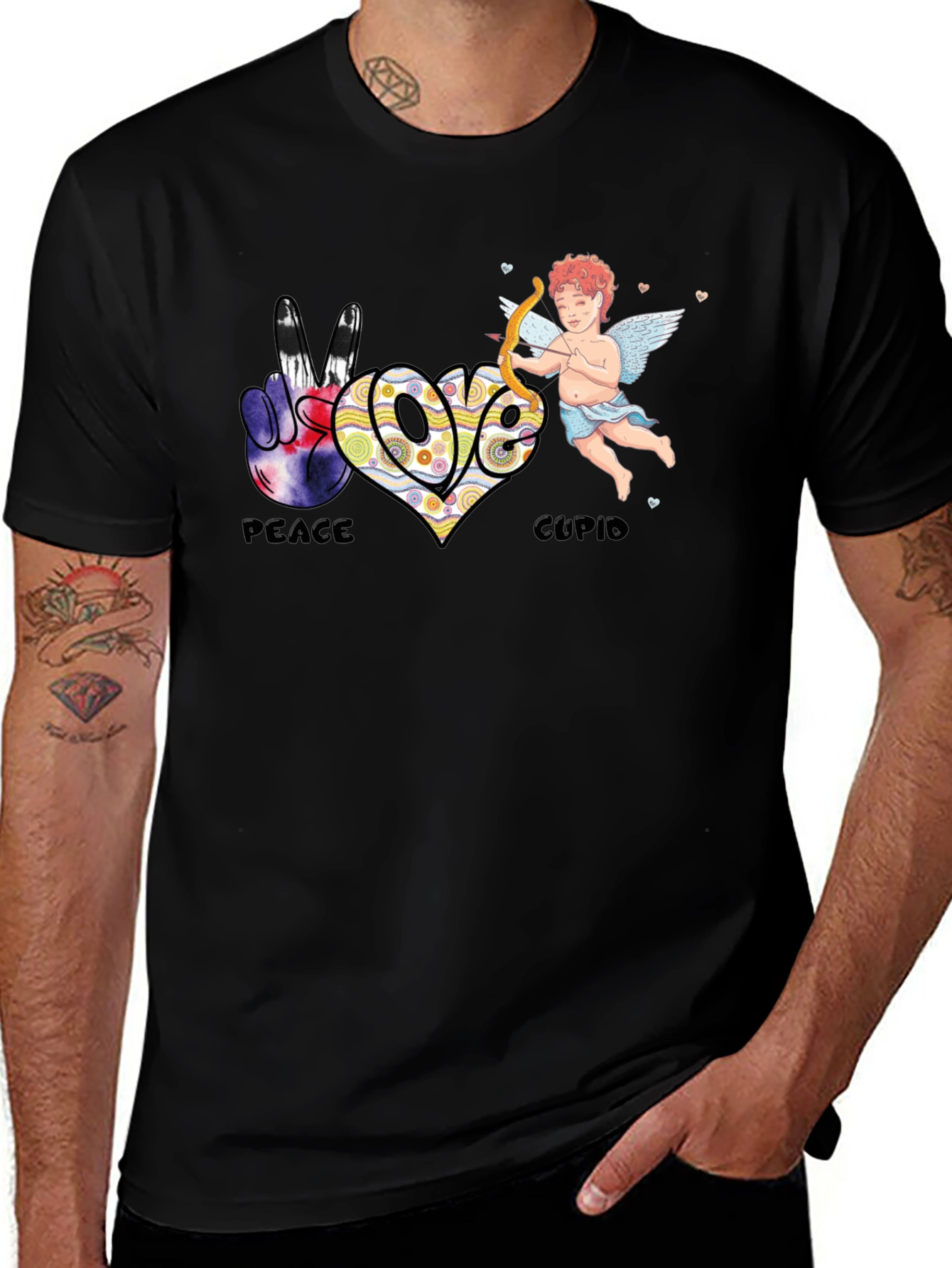Variant 15 of Peace Love Cupid T-Shirt