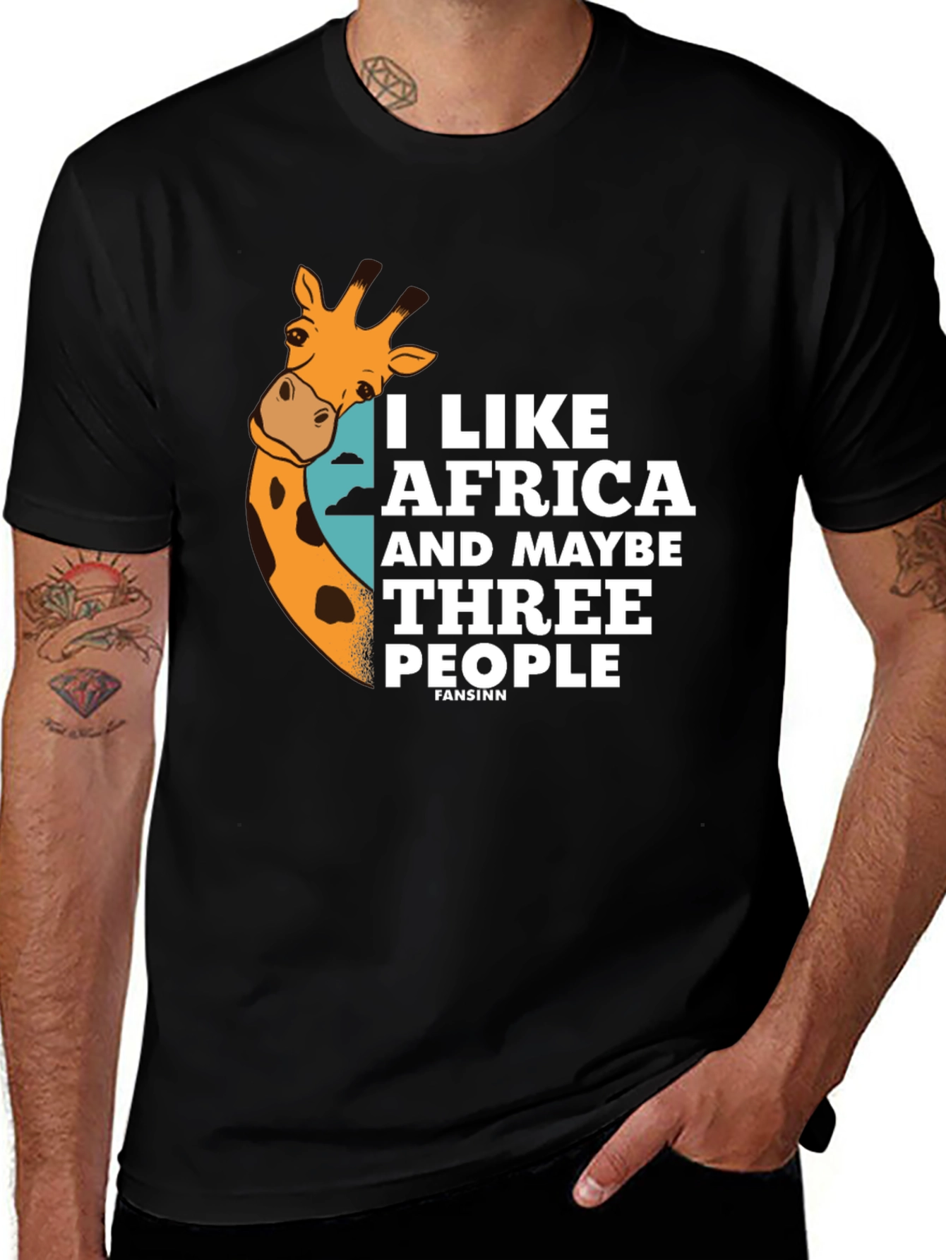 Variant 12 of I Like Africa Giraffe Graphic T-Shirt