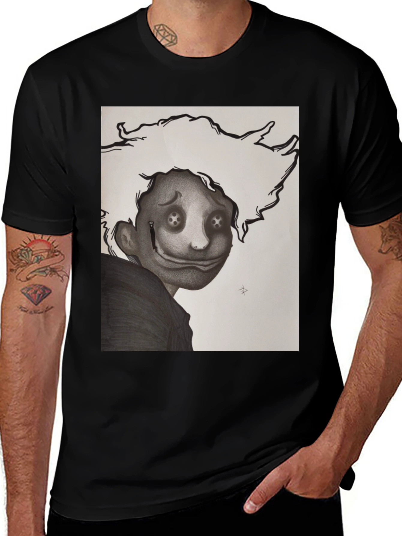 Variant 17 of Creepy Cartoon Graphic T-Shirt