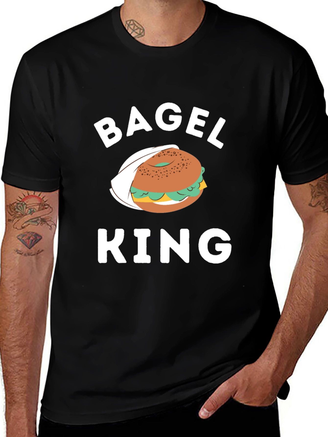 Variant 21 of Bagel King Graphic T-Shirt - Food Lover's Tee