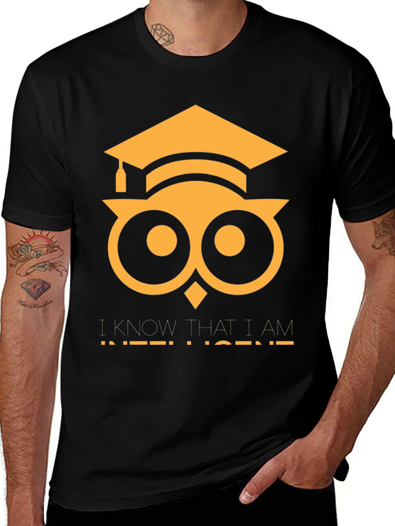 Variant 4 of Intelligent Owl T-Shirt - Graduation Gift