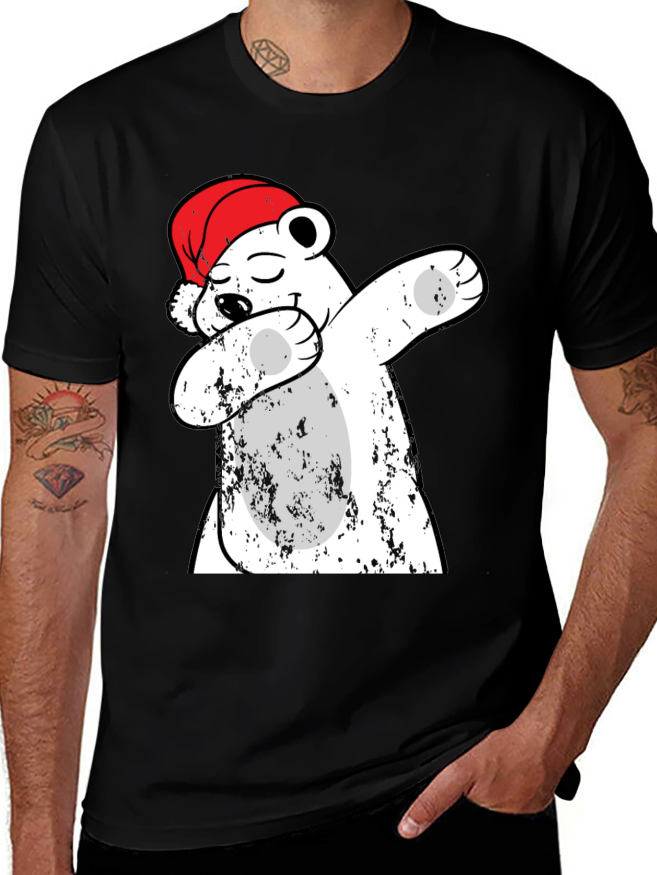 Dabbing Polar Bear Christmas T-Shirt