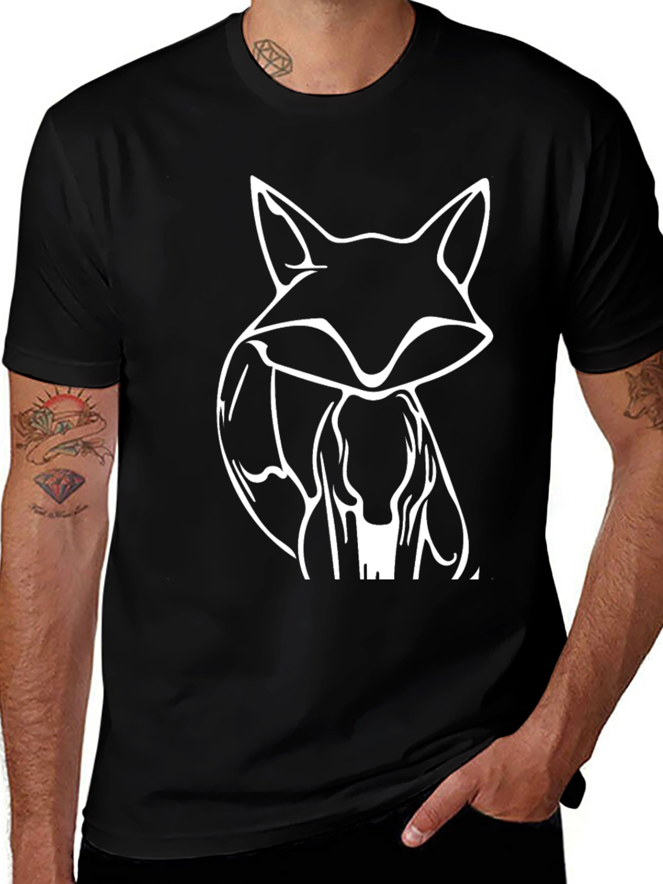 Variant 6 of Fox Graphic Tee - Stylish Black T-Shirt