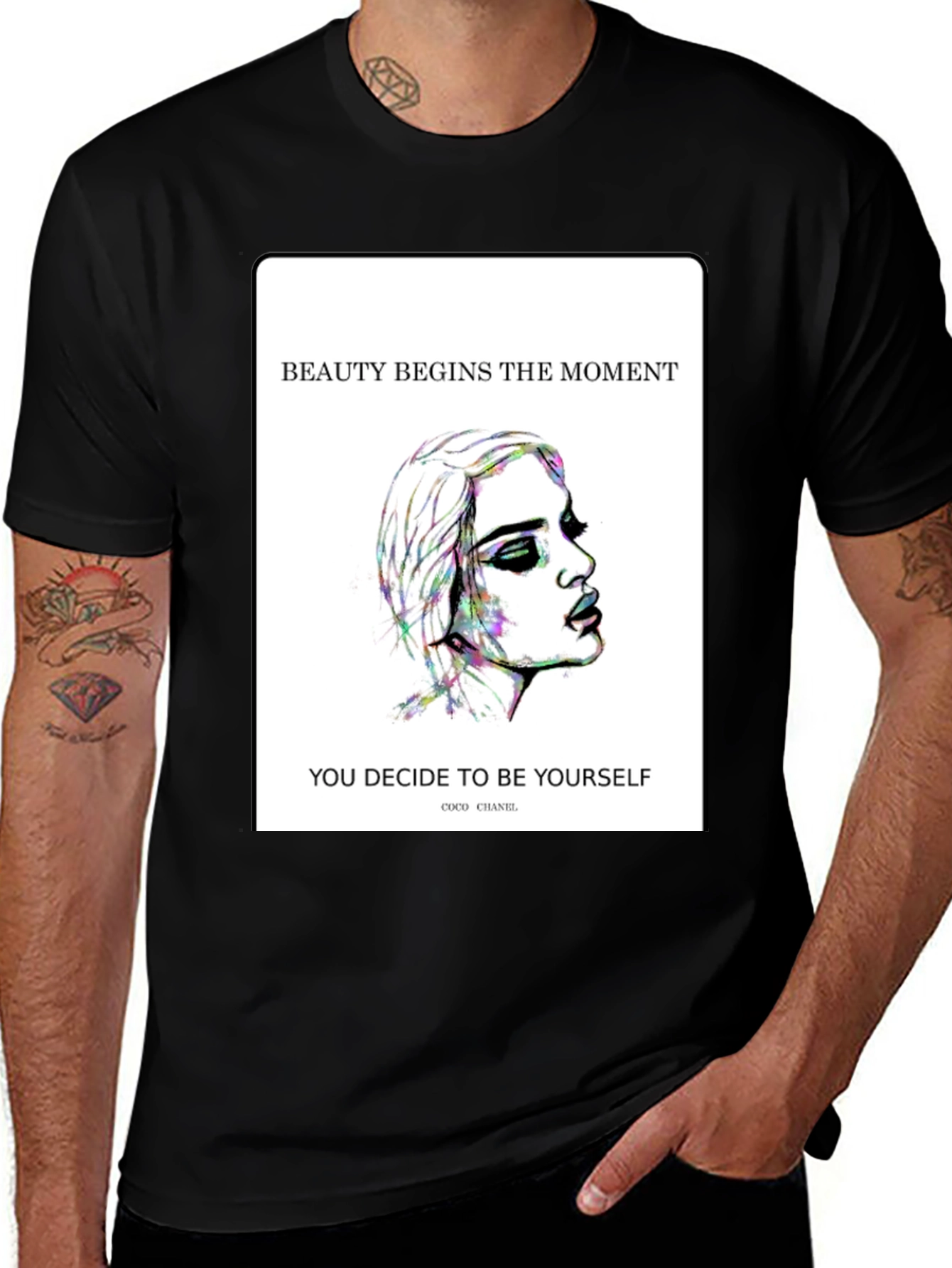 Beauty Quote Graphic Tee - Coco Chanel T-Shirt