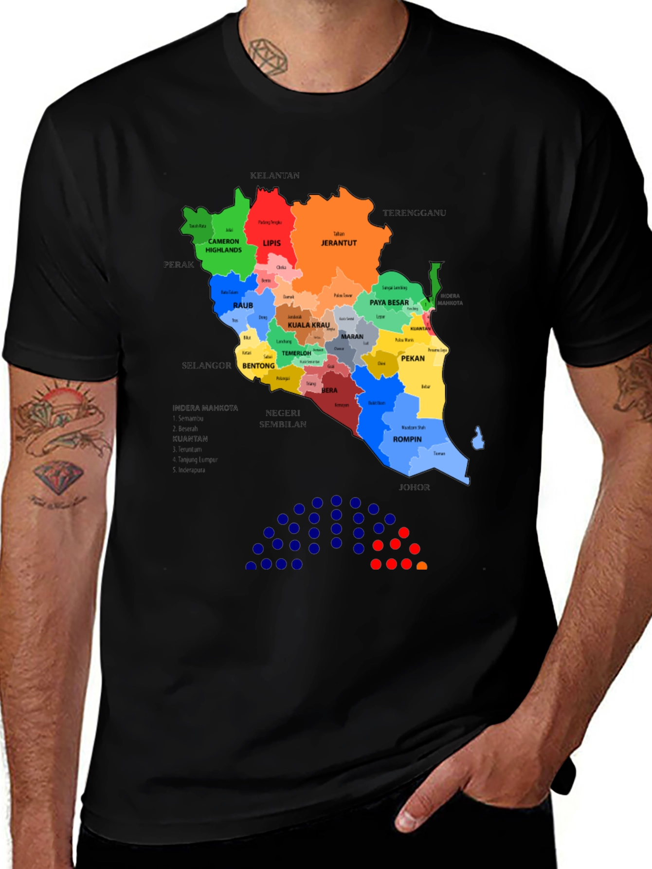 Malaysia Map T-Shirt - Colorful & Unique Design