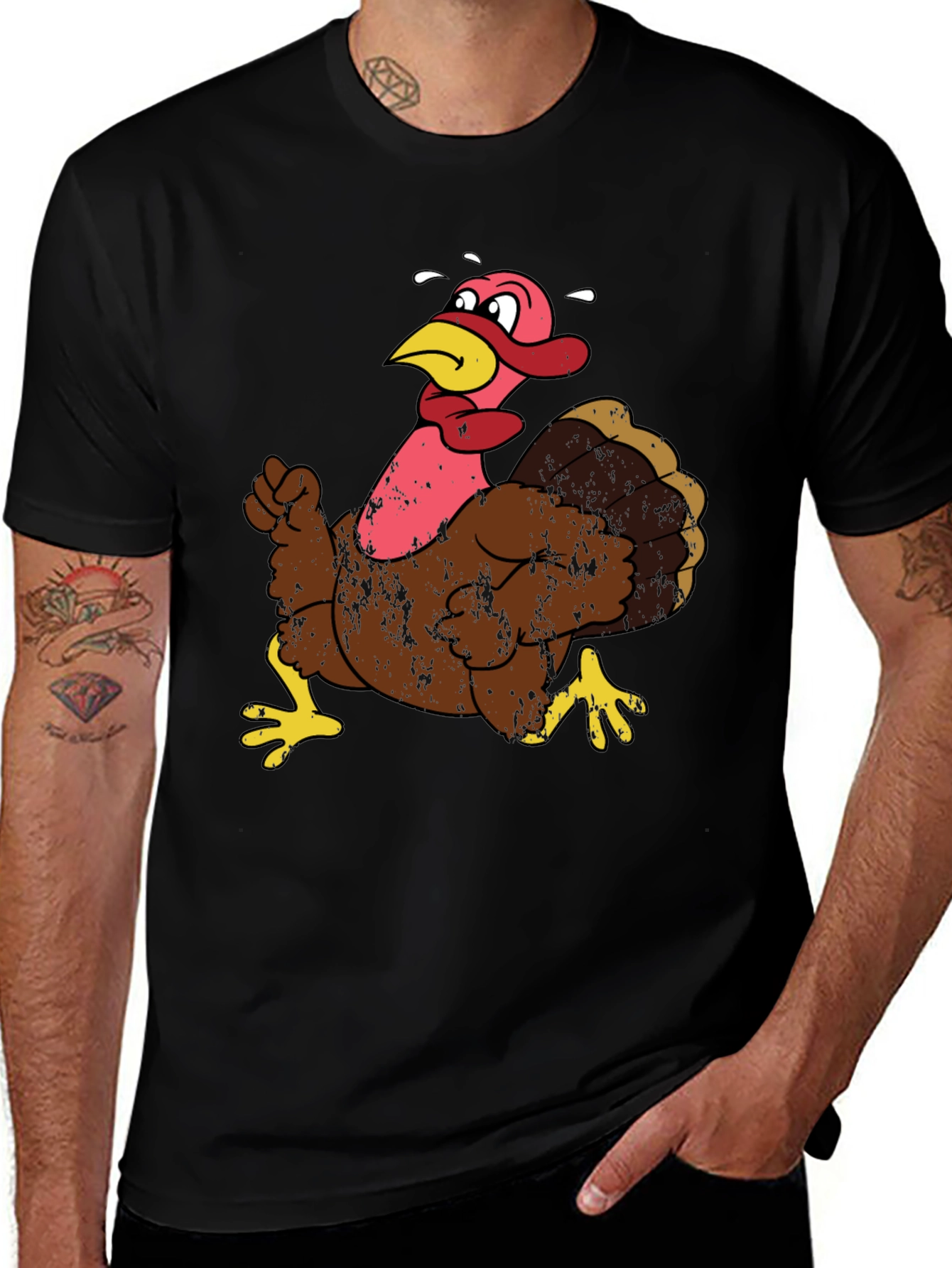 Variant 4 of Funny Turkey Graphic T-Shirt - Thanksgiving Tee