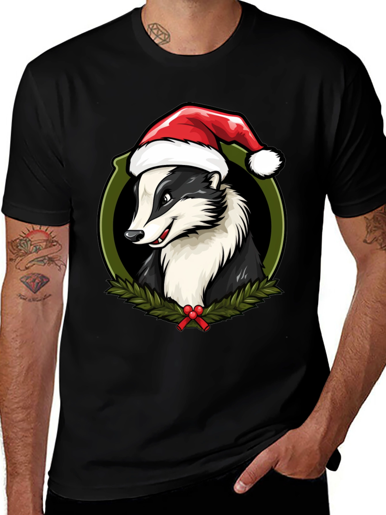 Festive Badger Christmas T-Shirt