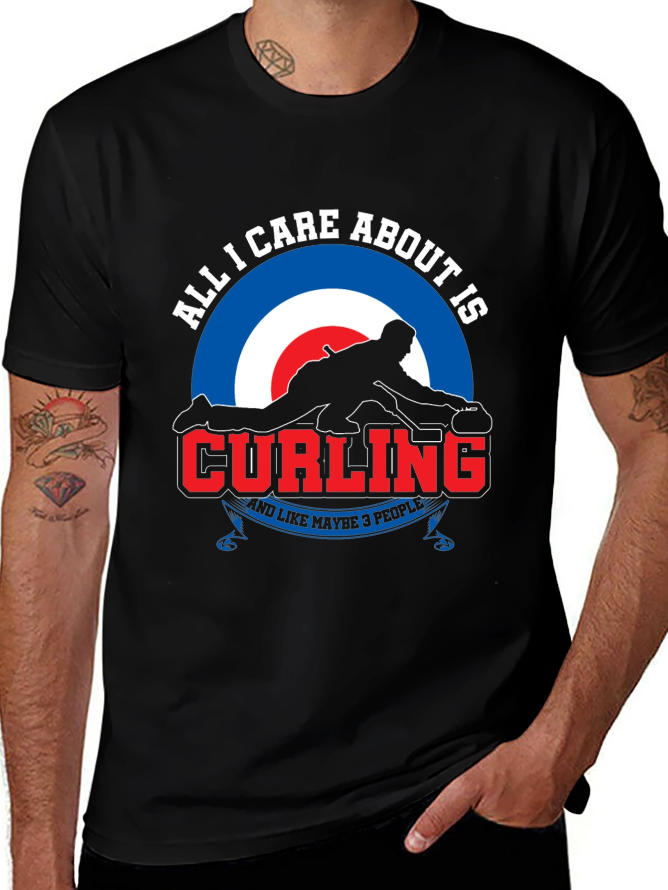 Variant 16 of Curling Fan T-Shirt: All I Care About Is Curling Tee