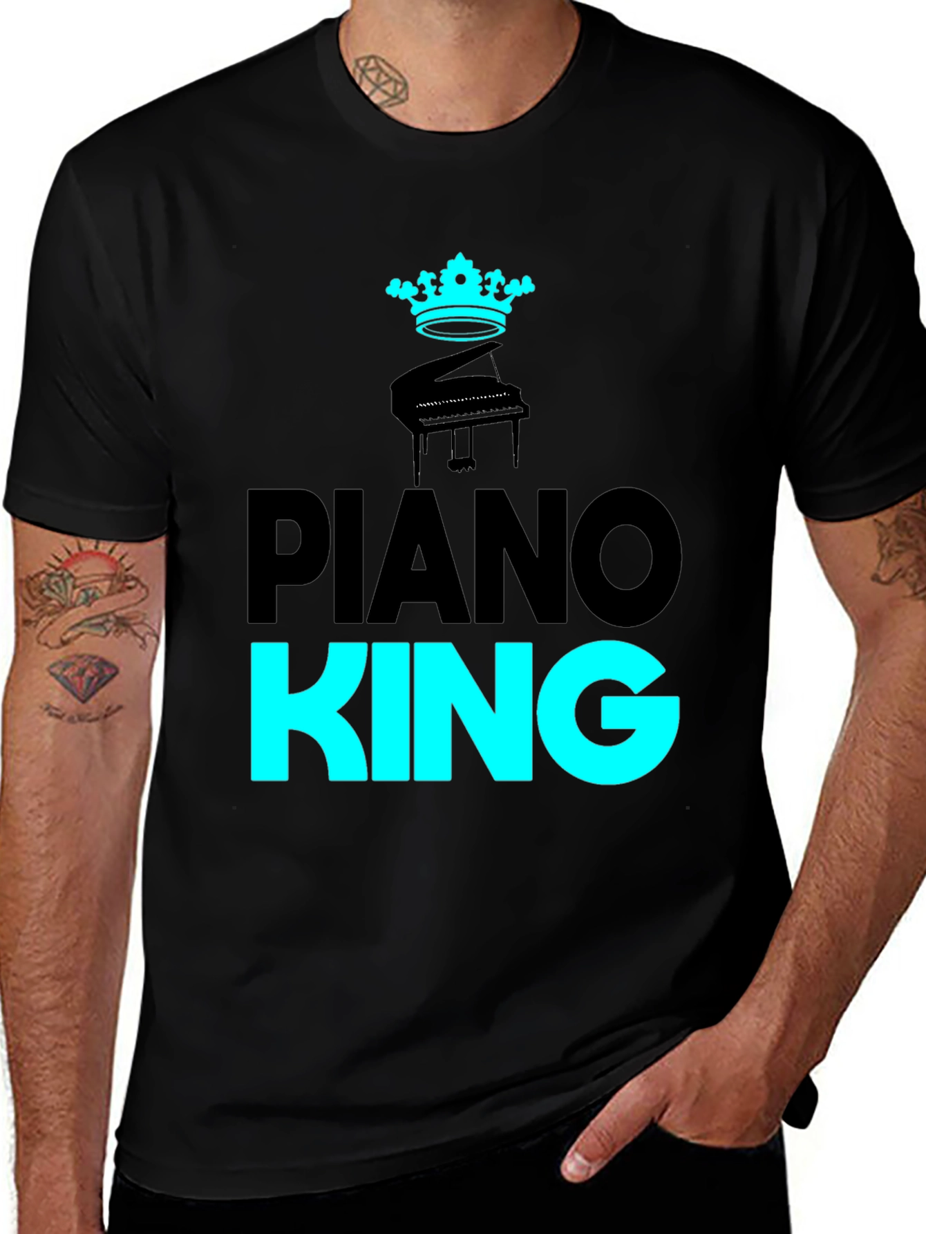 Variant 8 of Piano King Black Graphic Tee