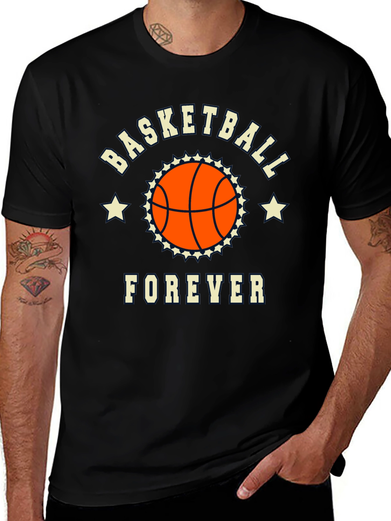Variant 11 of Basketball Forever Graphic Tee - Black