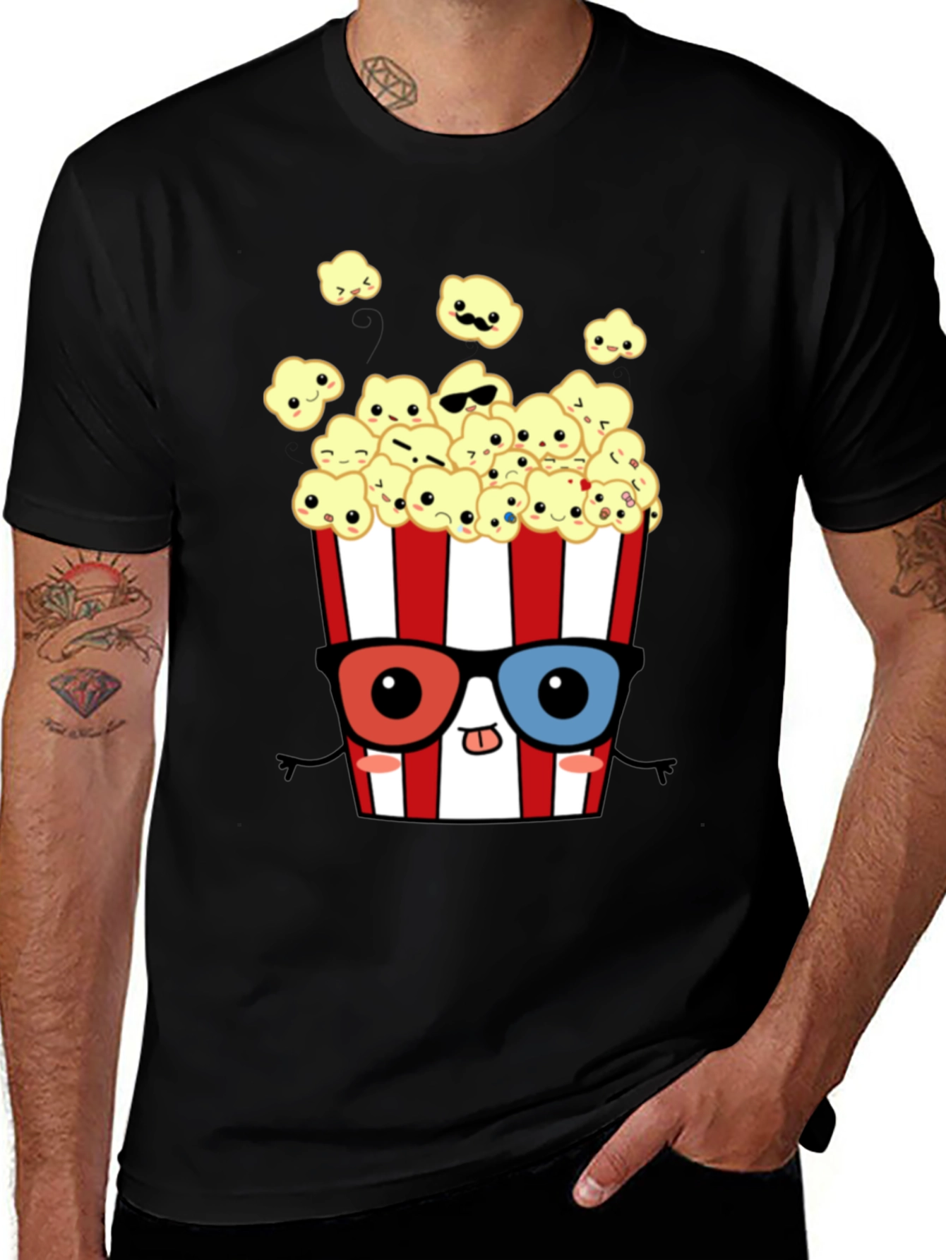 Variant 24 of Funny Popcorn Graphic Tee - Movie Night Shirt