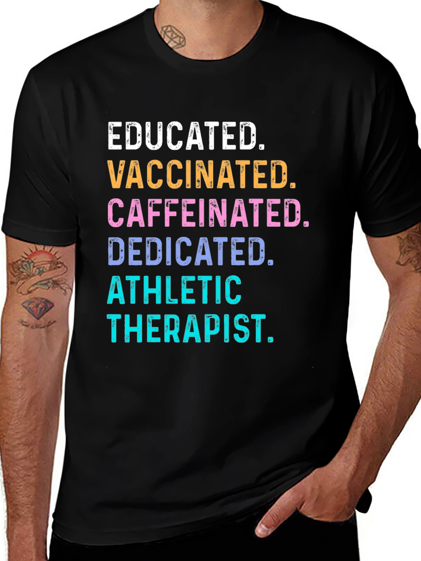 Variant 7 of Educated, Vaccinated, Caffeinated T-Shirt