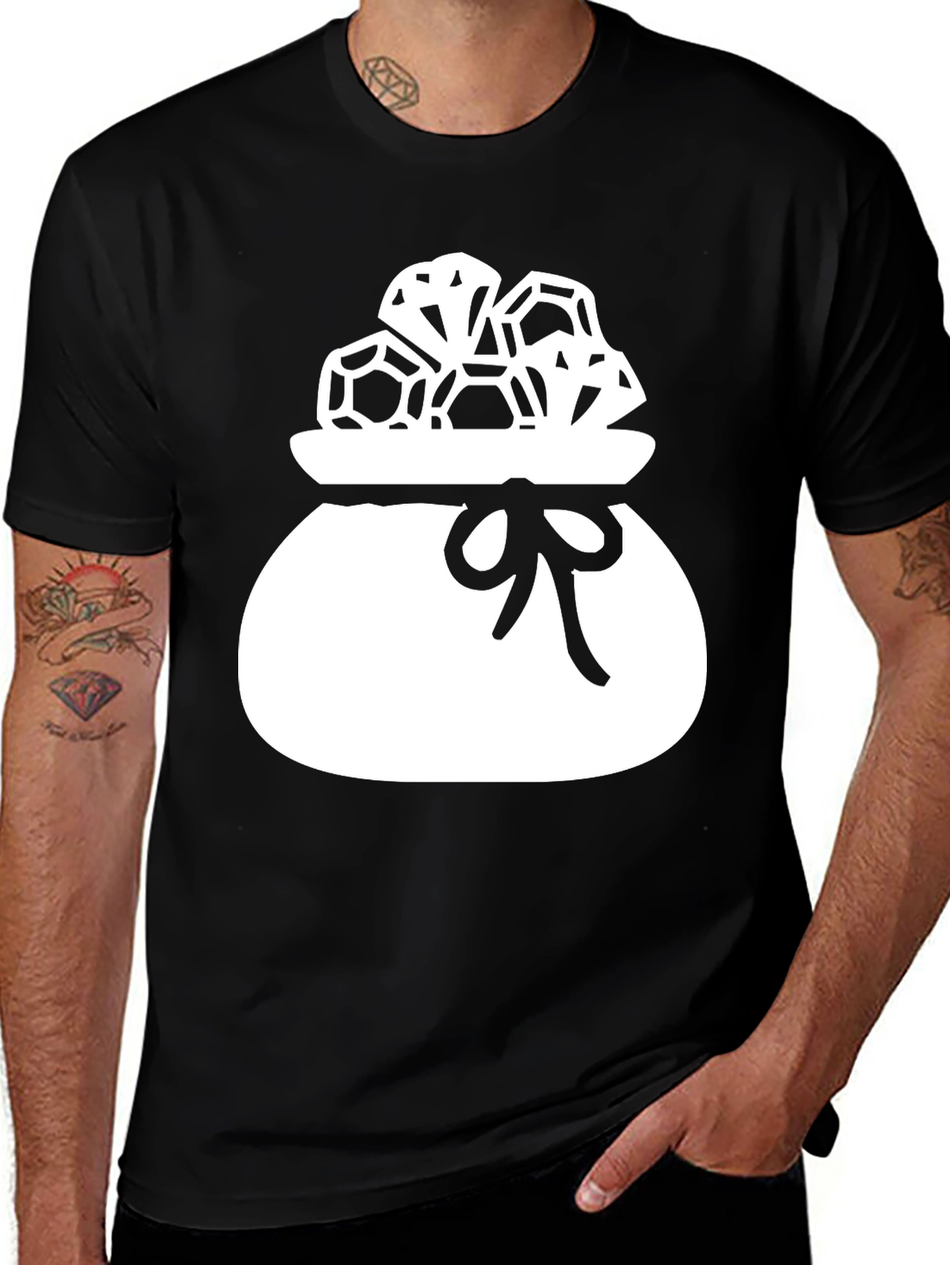 Variant 15 of Diamond Treasure Sack Graphic T-Shirt - Black