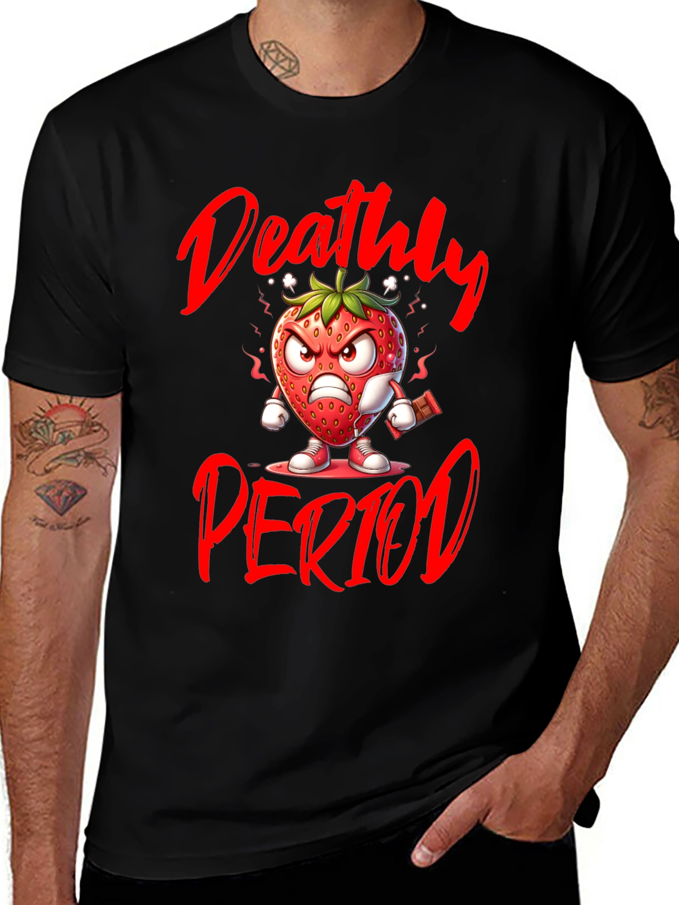 Deathly Period T-Shirt - Angry Strawberry