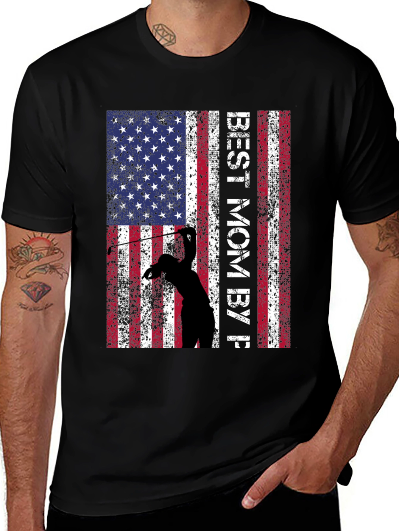 Variant 13 of Best Mom By Par Golf American Flag T-Shirt