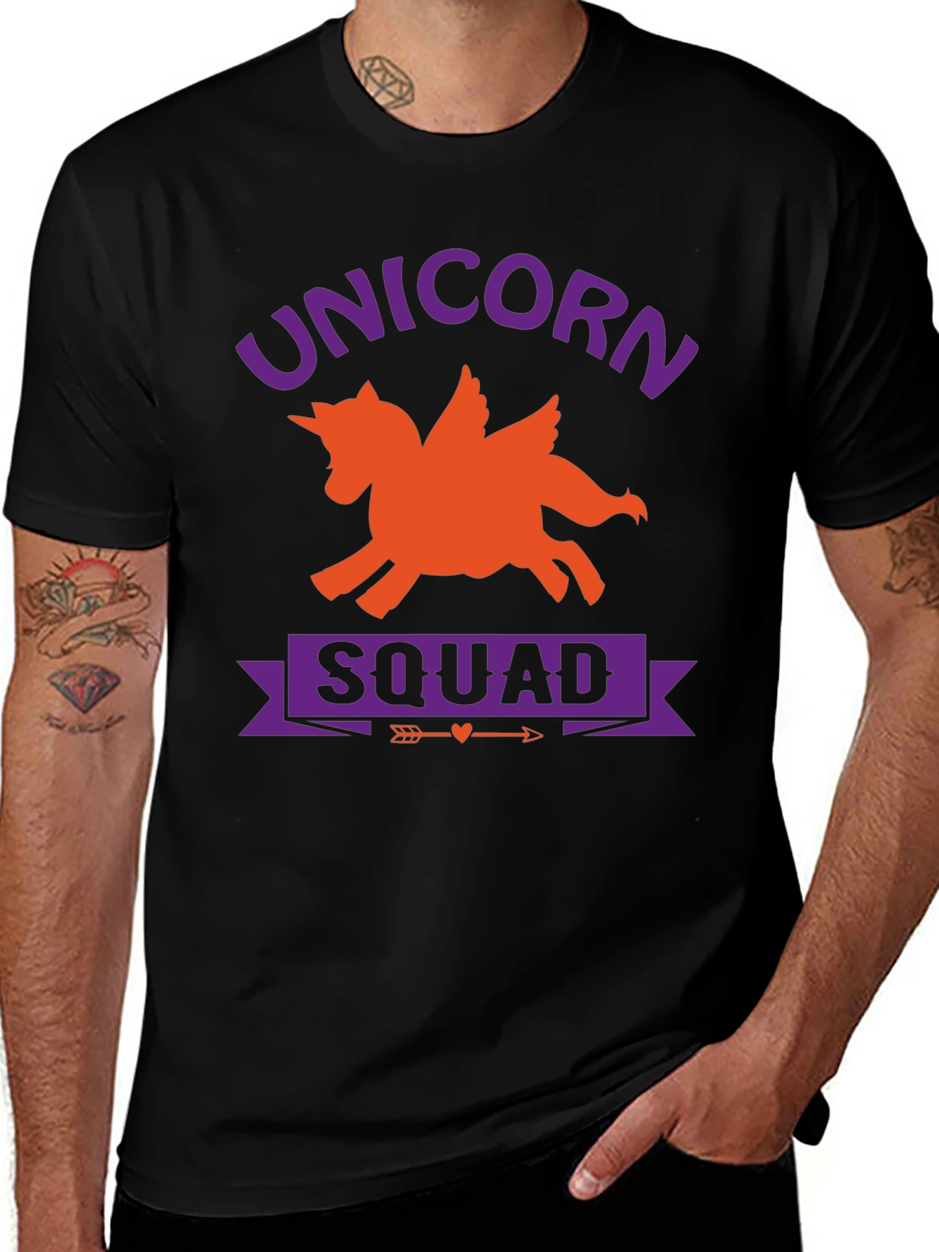 Variant 3 of Unicorn Squad Graphic Tee - Black Cotton T-Shirt