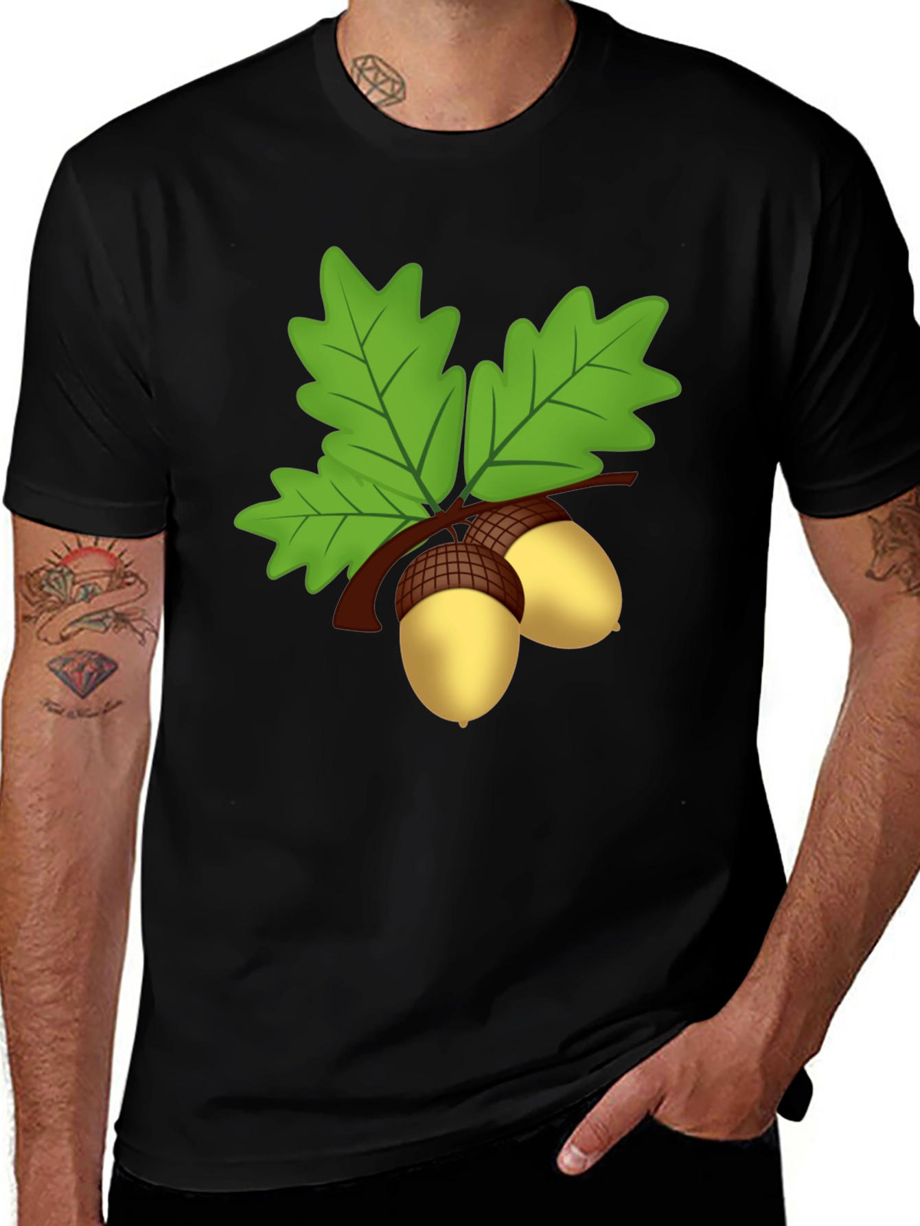 Variant 25 of Acorn Branch Graphic Tee - Nature Lover's T-Shirt