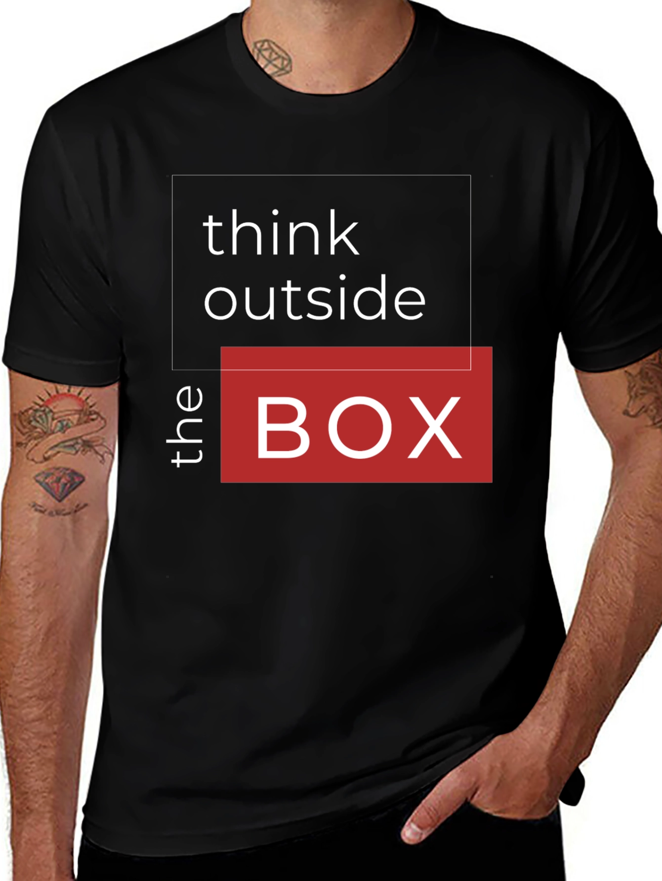 Variant 22 of Think Outside the Box Graphic Tee - Stylish Unisex T-Shirt