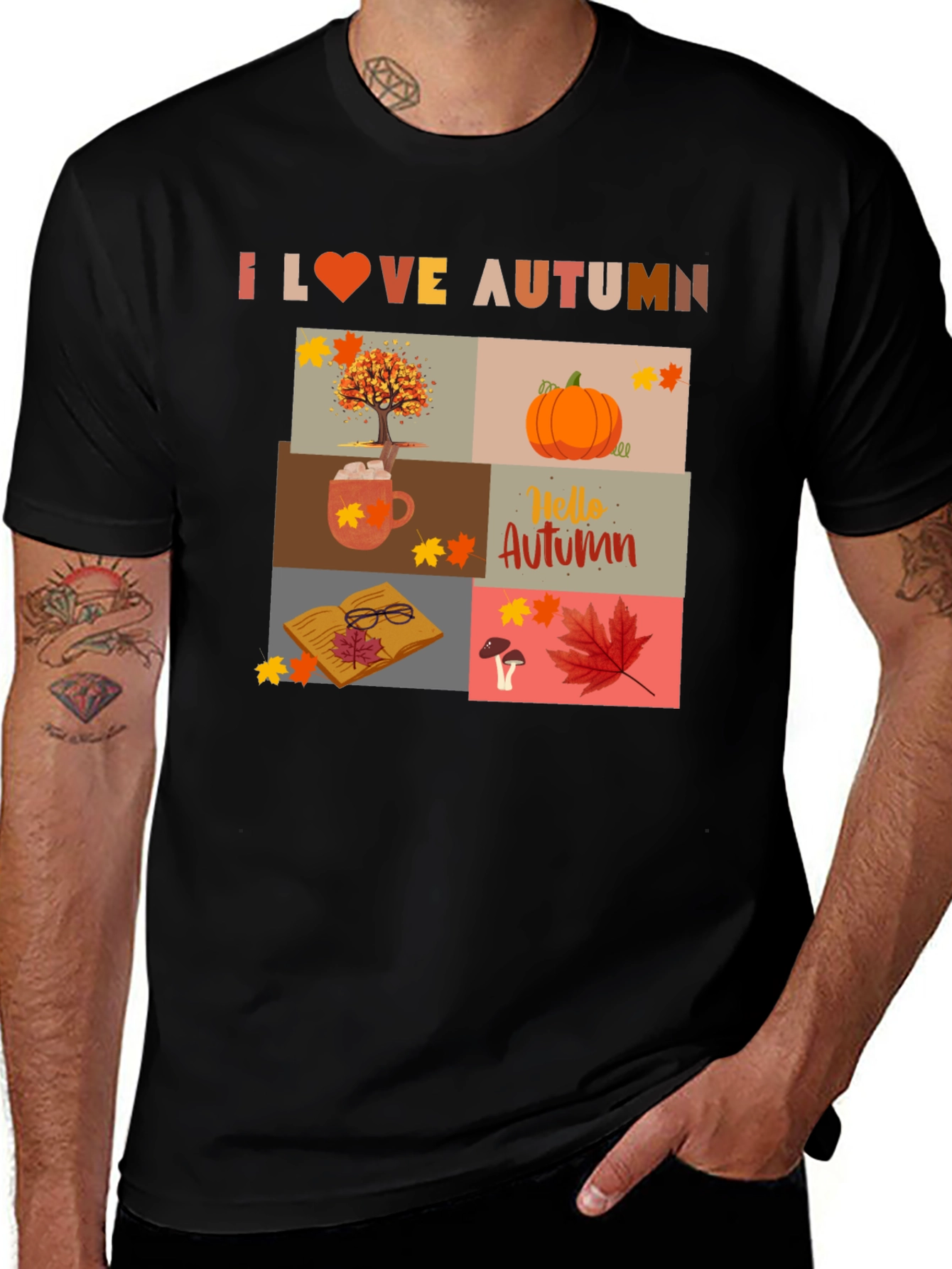 Variant 25 of I Love Autumn Collage T-Shirt