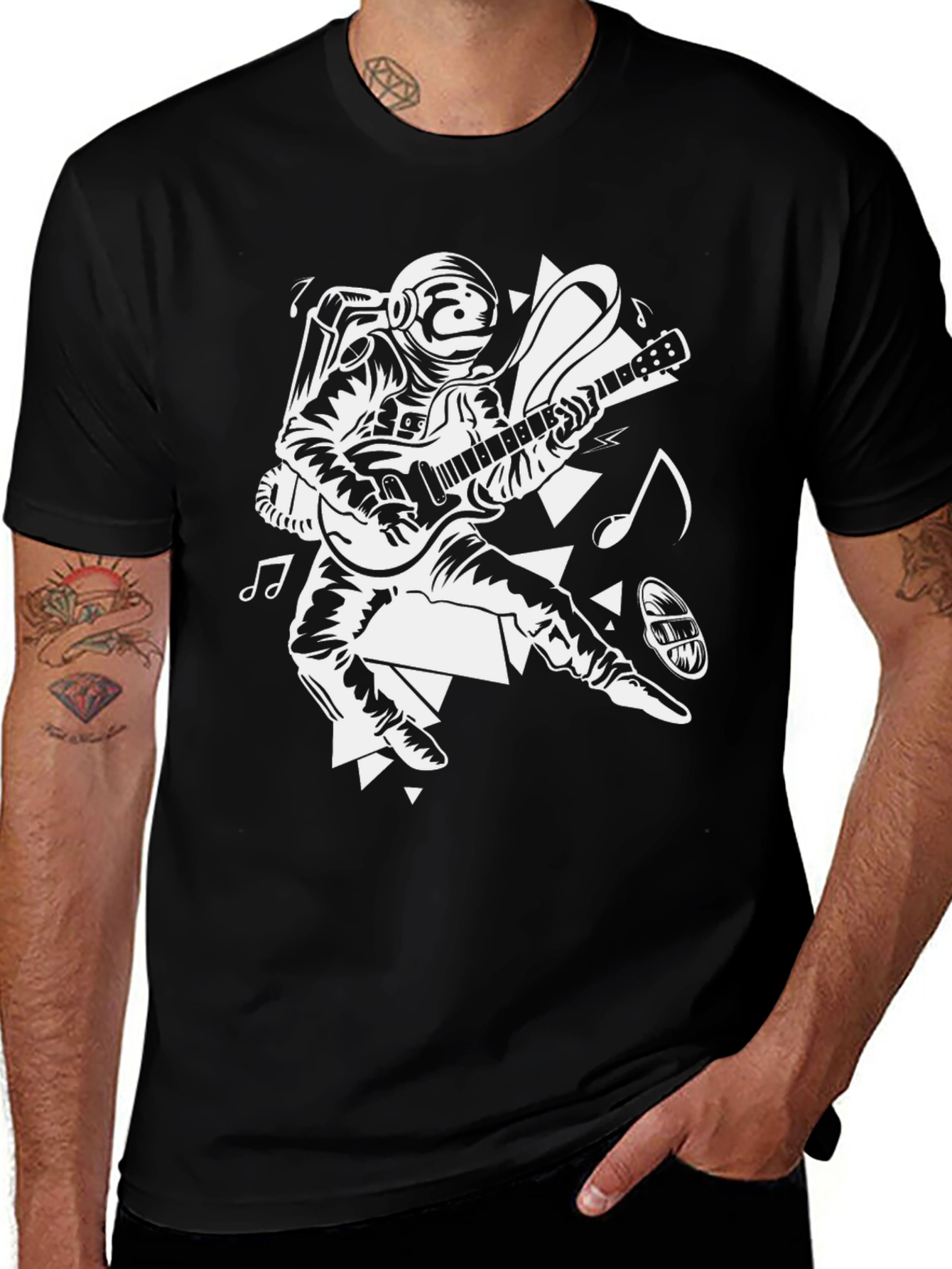 Variant 14 of Astronaut Guitar Player Graphic Tee