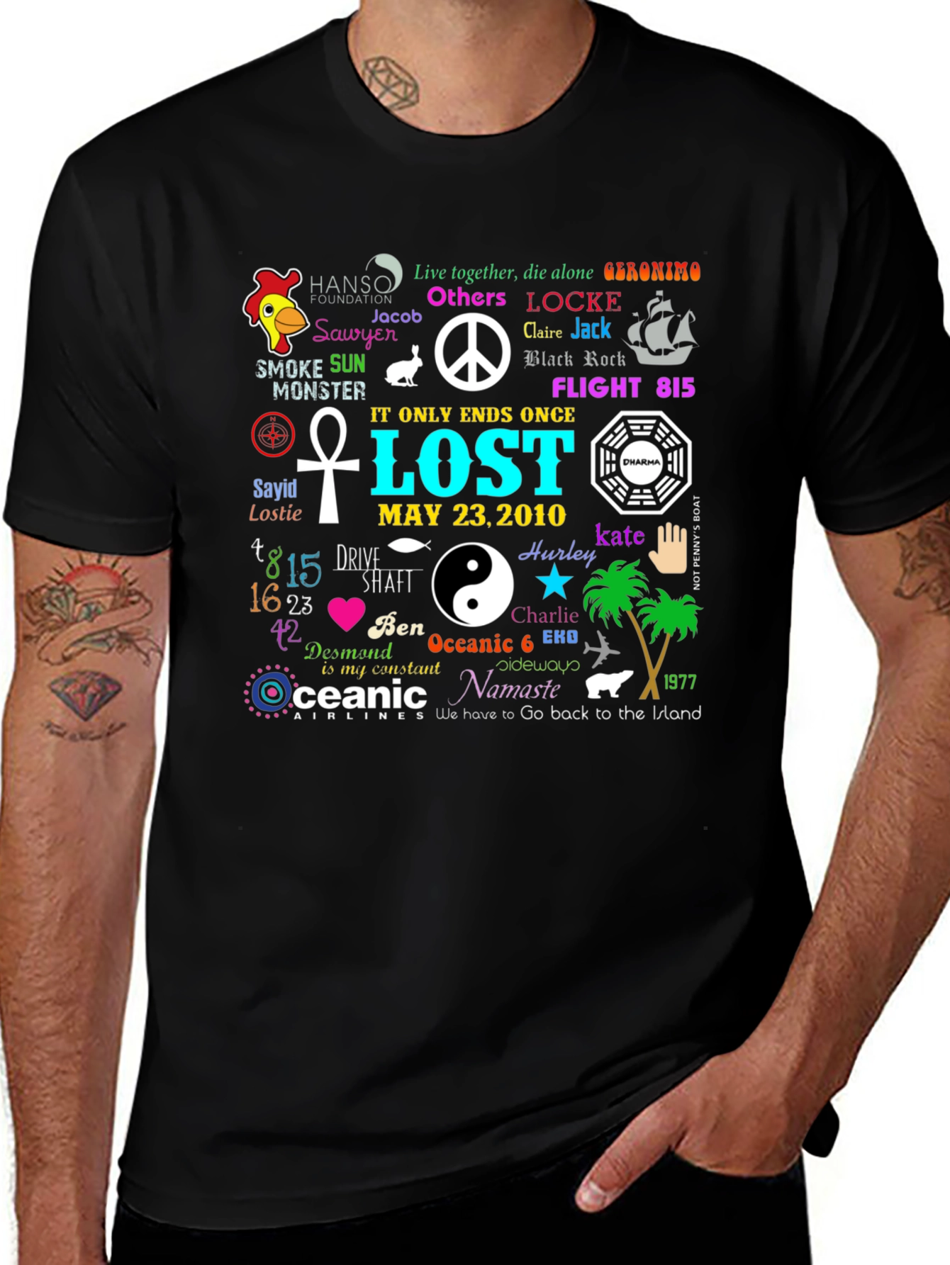 Lost TV Show Inspired Graphic T-Shirt