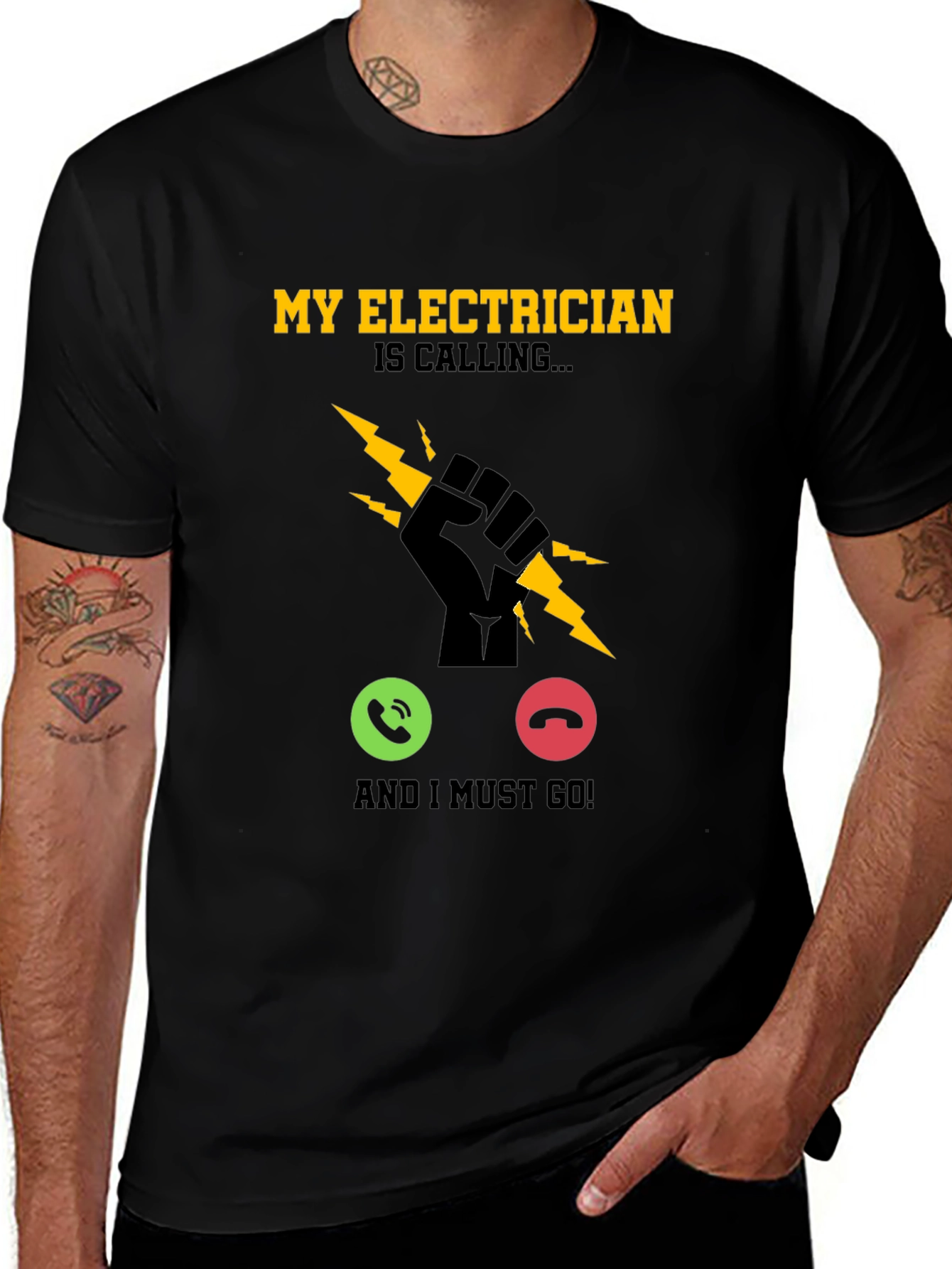 Variant 4 of Electrician Calling T-Shirt - Funny Job Tee