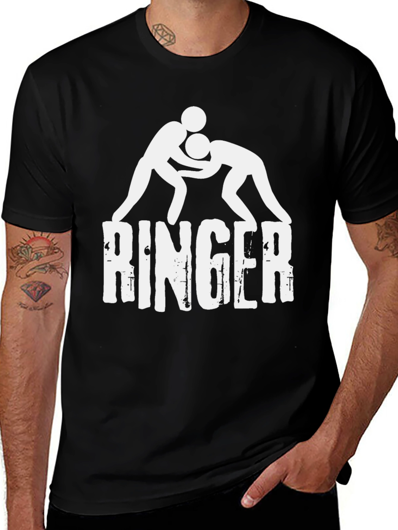 Variant 28 of Ringer Wrestling Graphic Tee - Black
